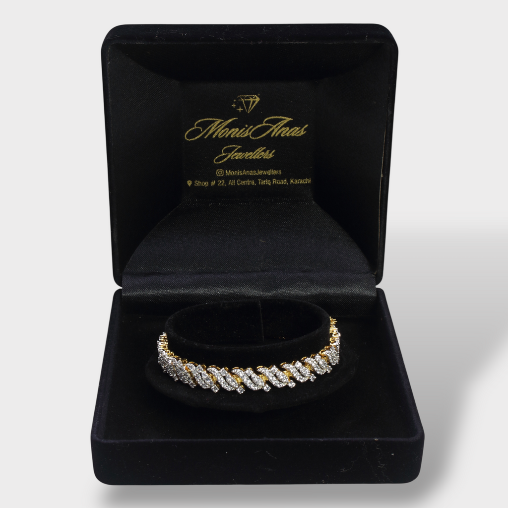Full Iced Cuban Link Bracelet – 18K Gold Plated
