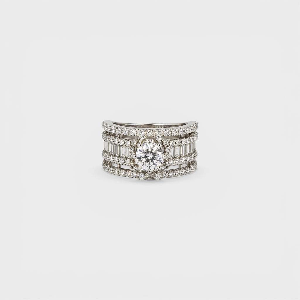 White Ice Multi-Row Ring