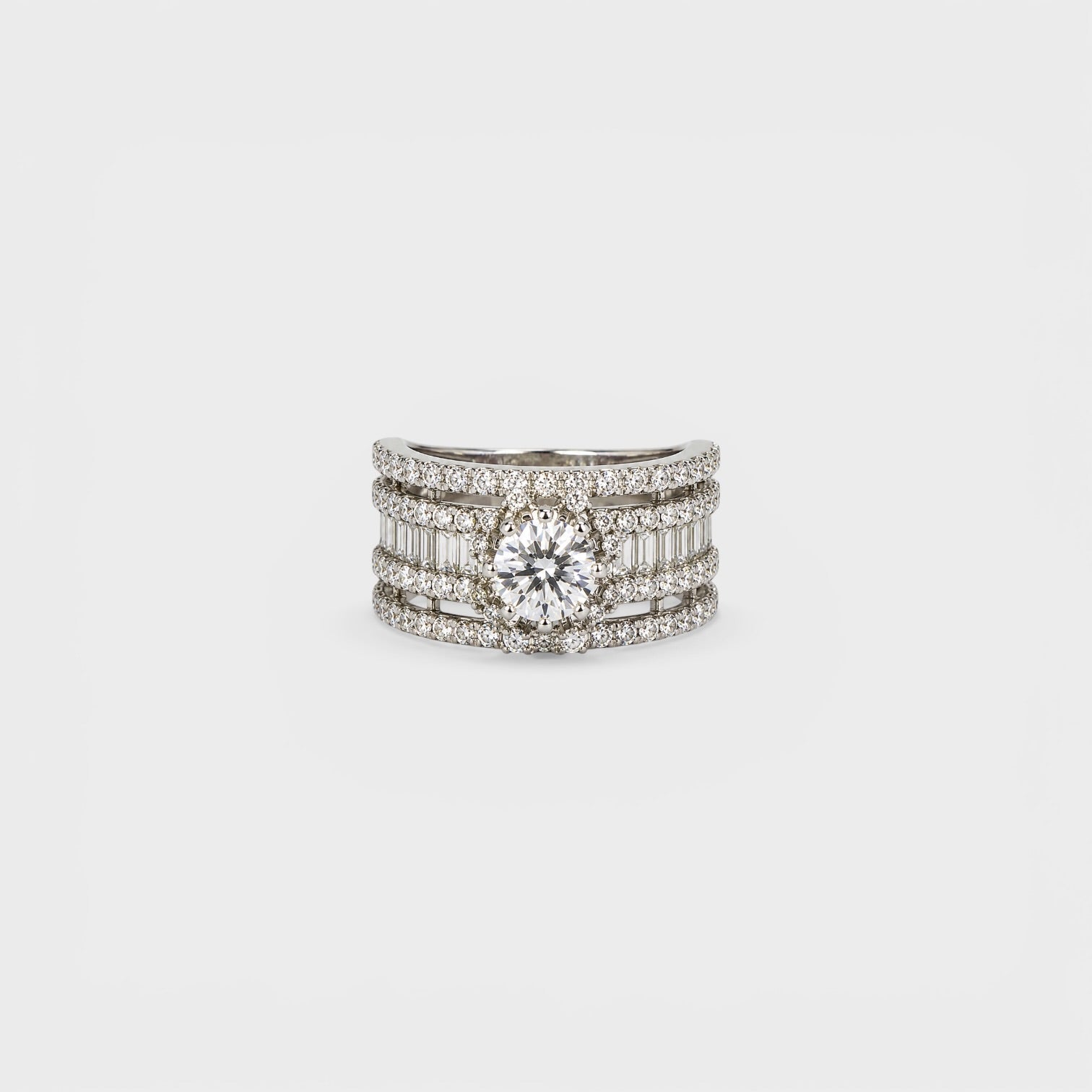 White Ice Multi-Row Ring