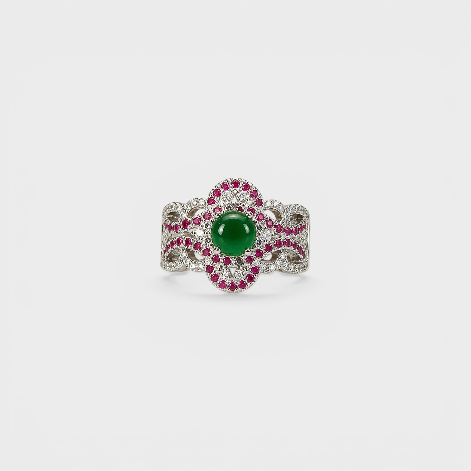 Emerald Ruby Lace Ring