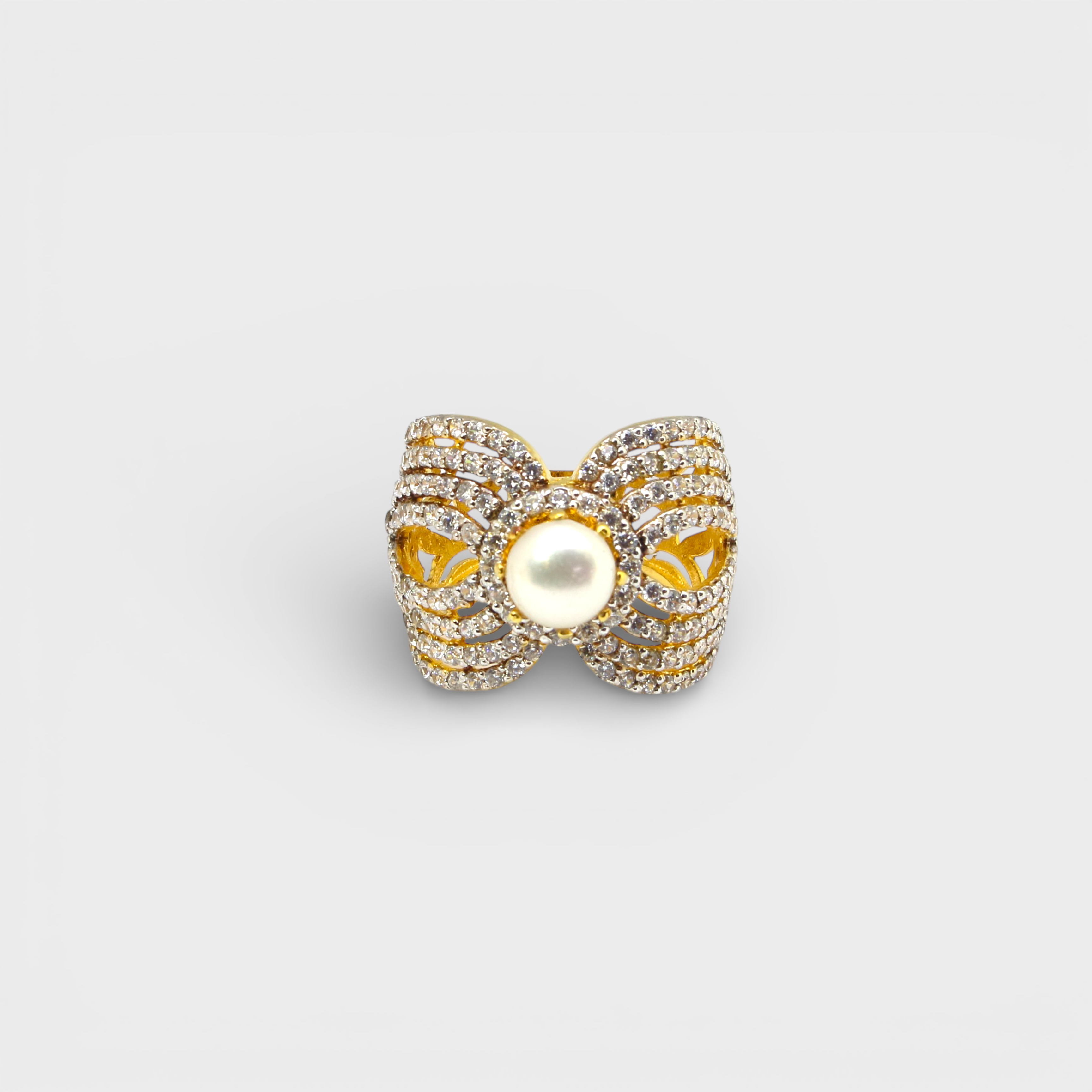 Pearl Bow Statement Ring