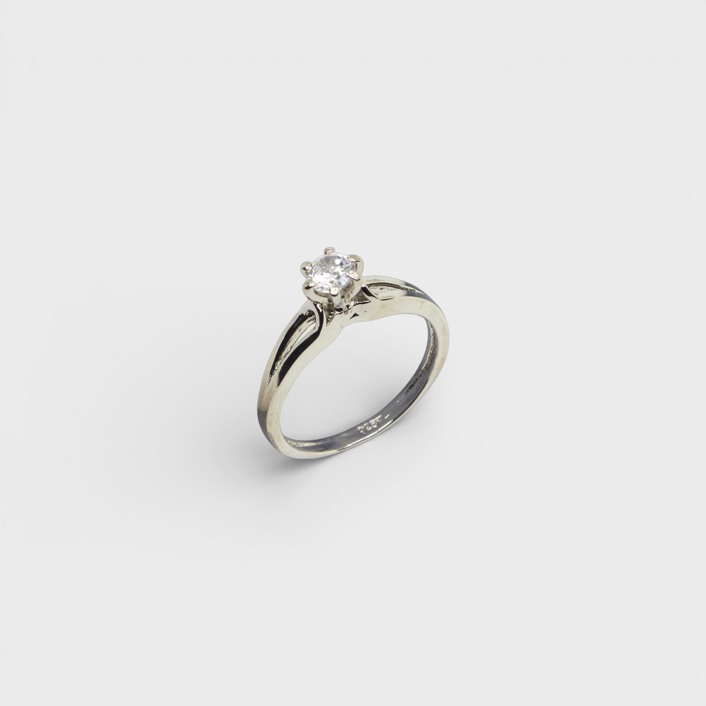 Clear CZ Solitaire Ring