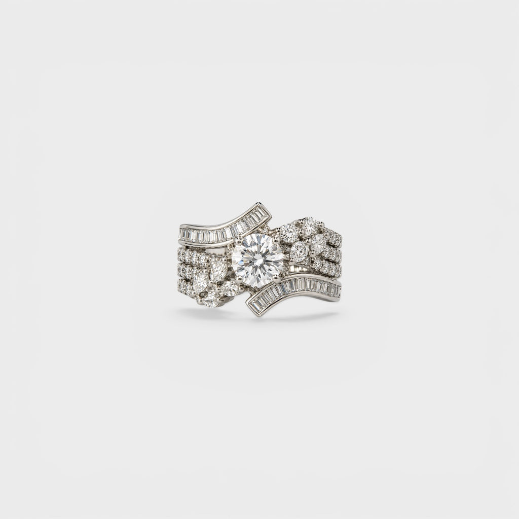Crystal Wave Cascade Ring