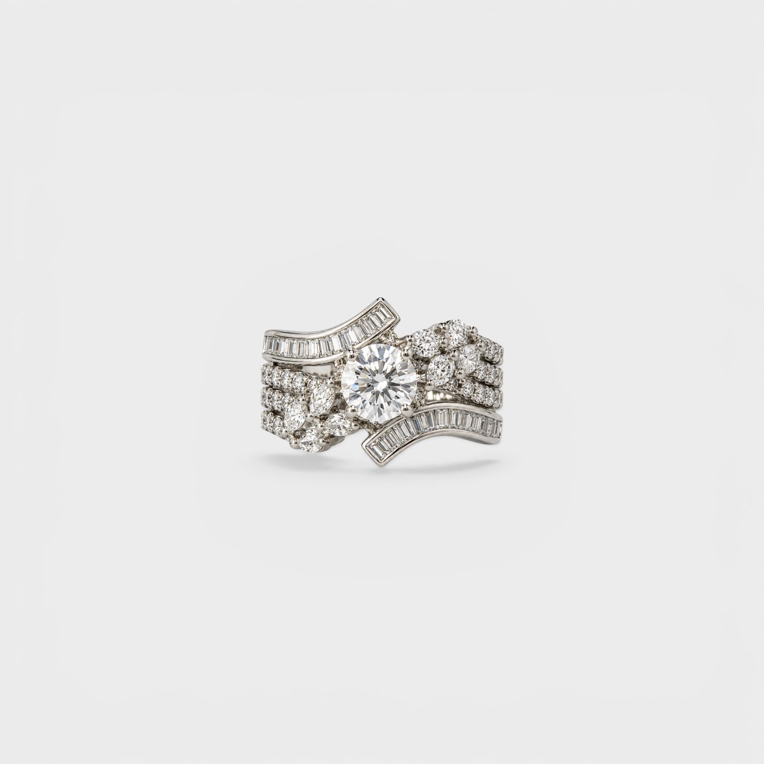 Crystal Wave Cascade Ring
