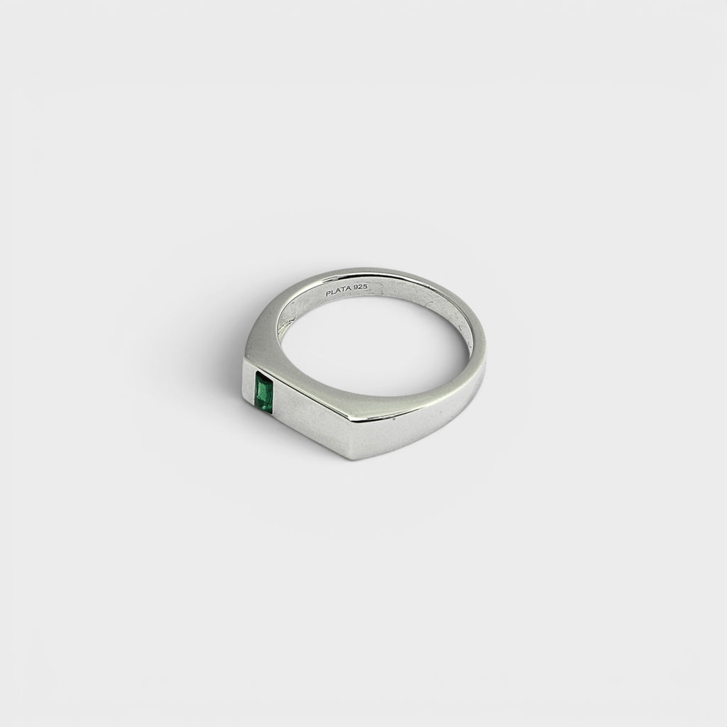 Silver Emerald Ring