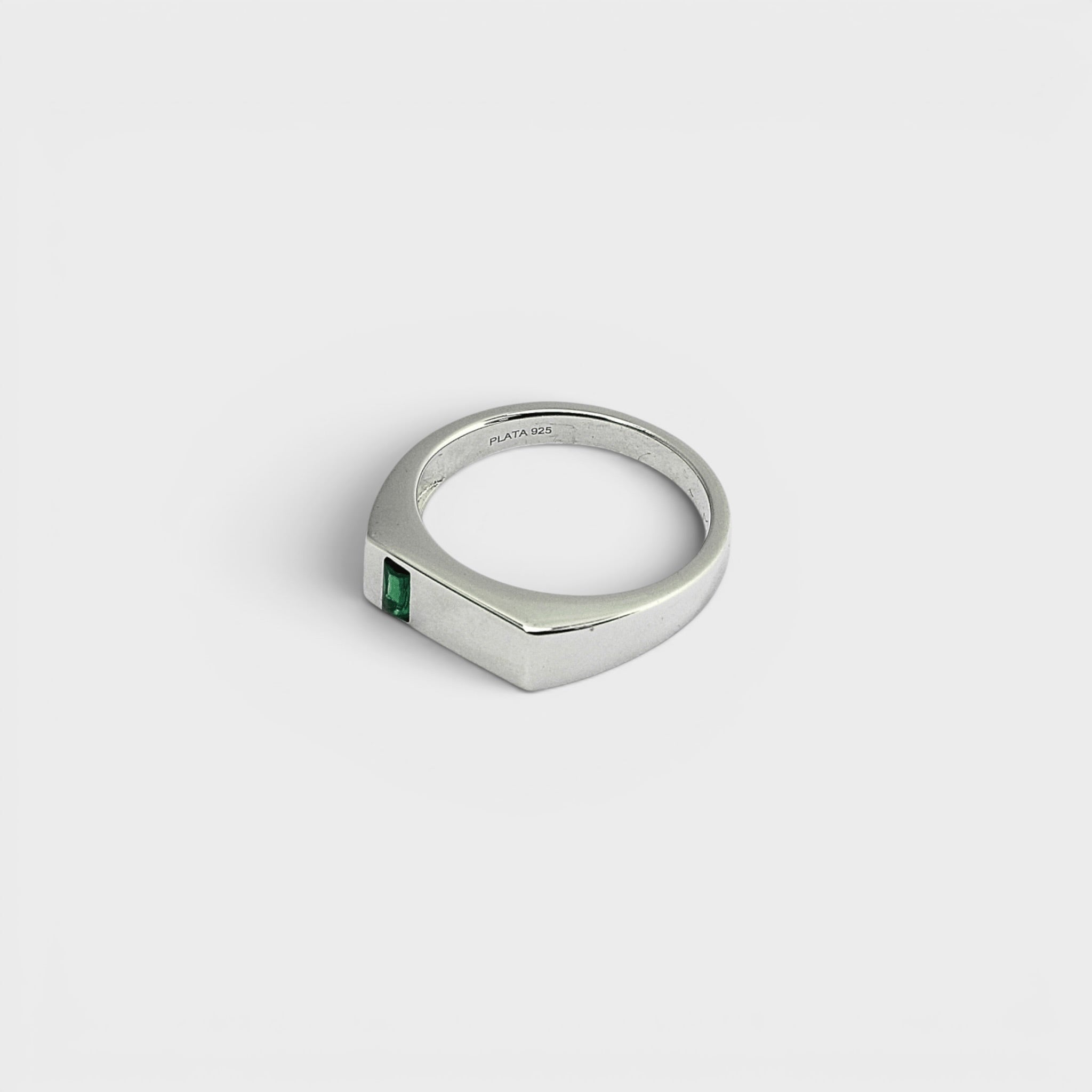 Silver Emerald Ring