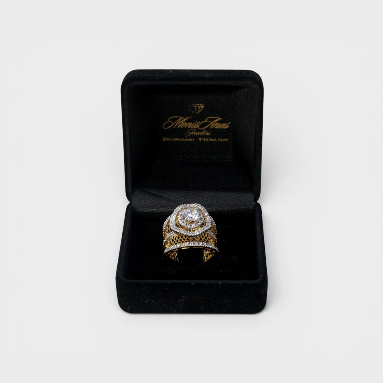 Golden Web Halo Ring
