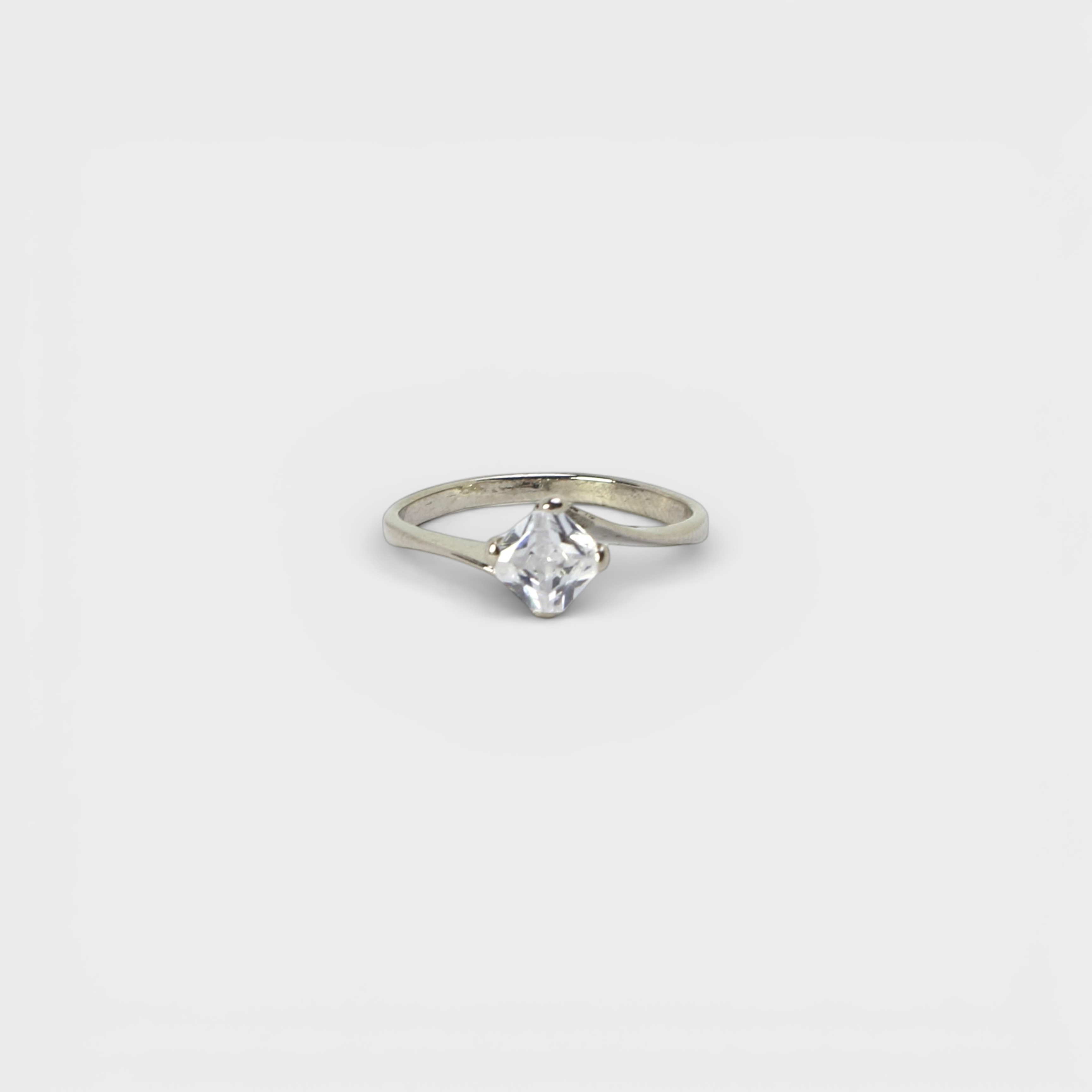 Princess-Cut CZ Solitaire Ring