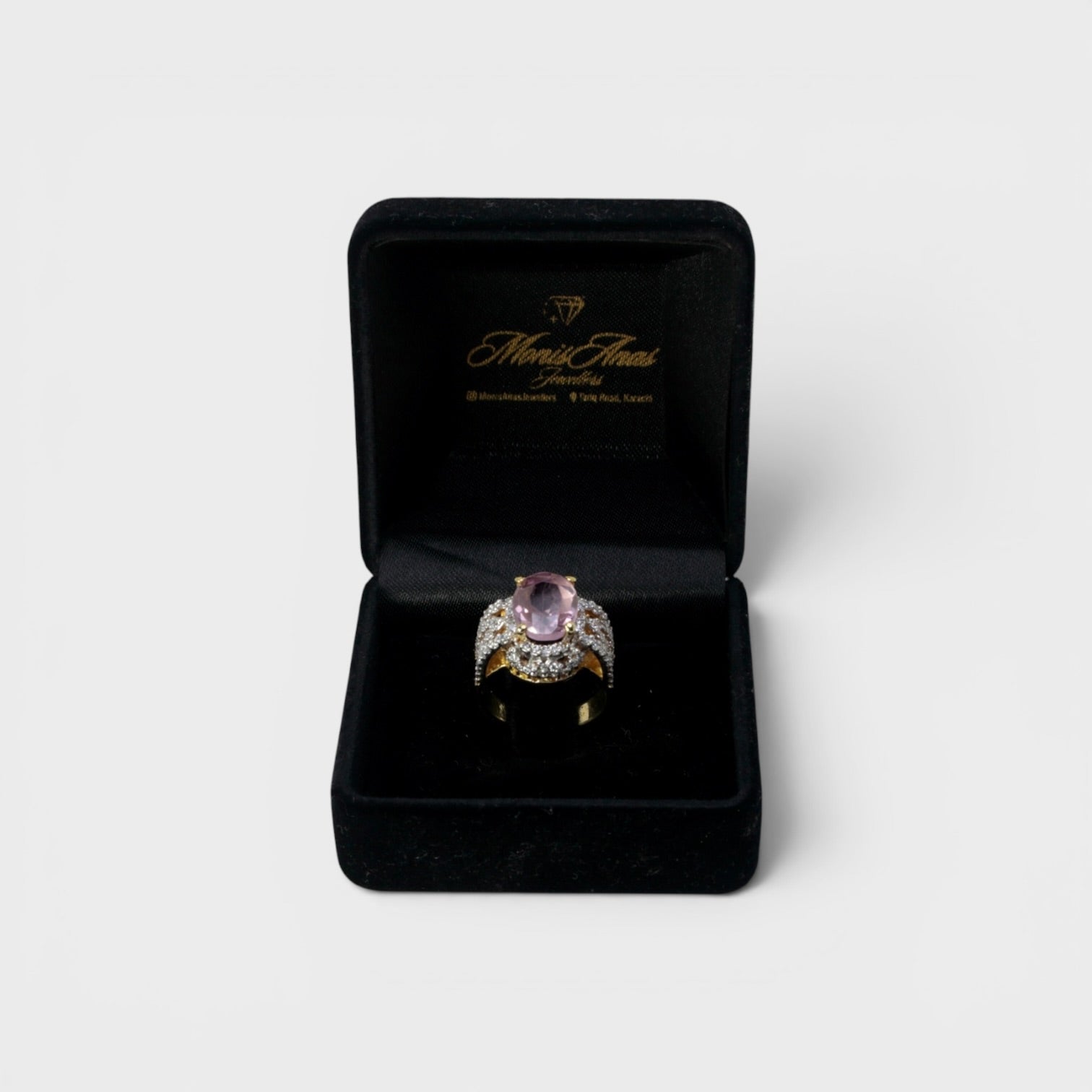 Blush Oval Halo Ring