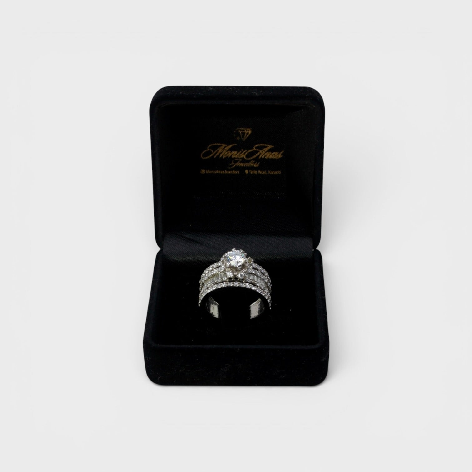 White Ice Multi-Row Ring