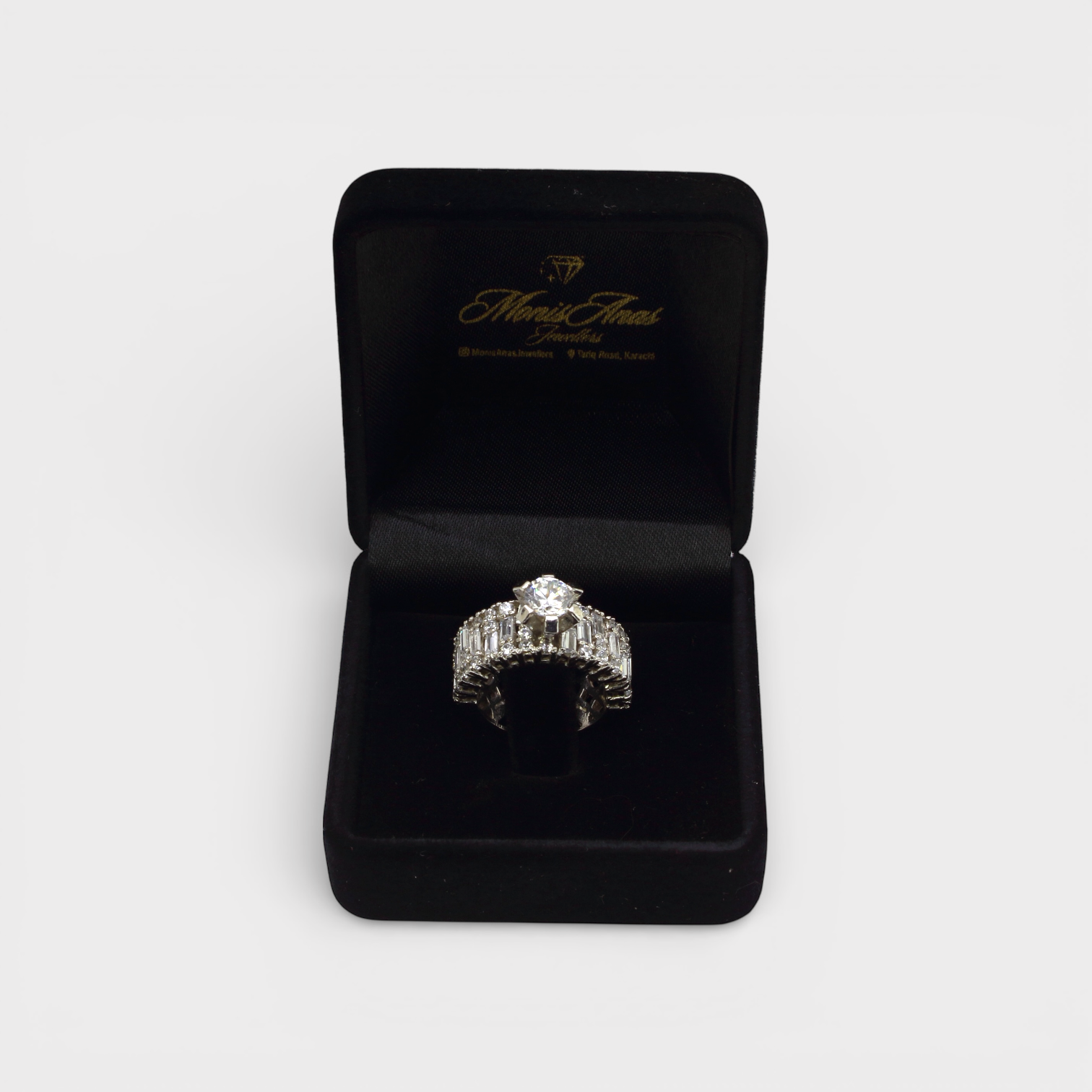 White Sapphire Wide Baguette Band Ring