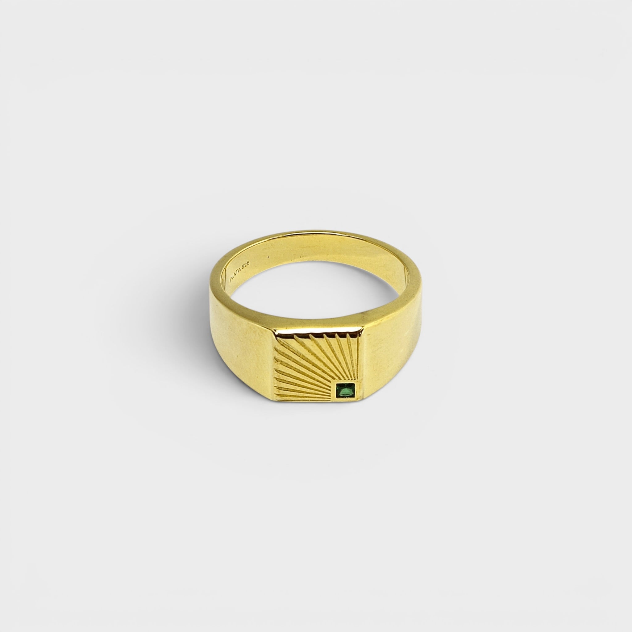 Gold Sunburst Signet Ring