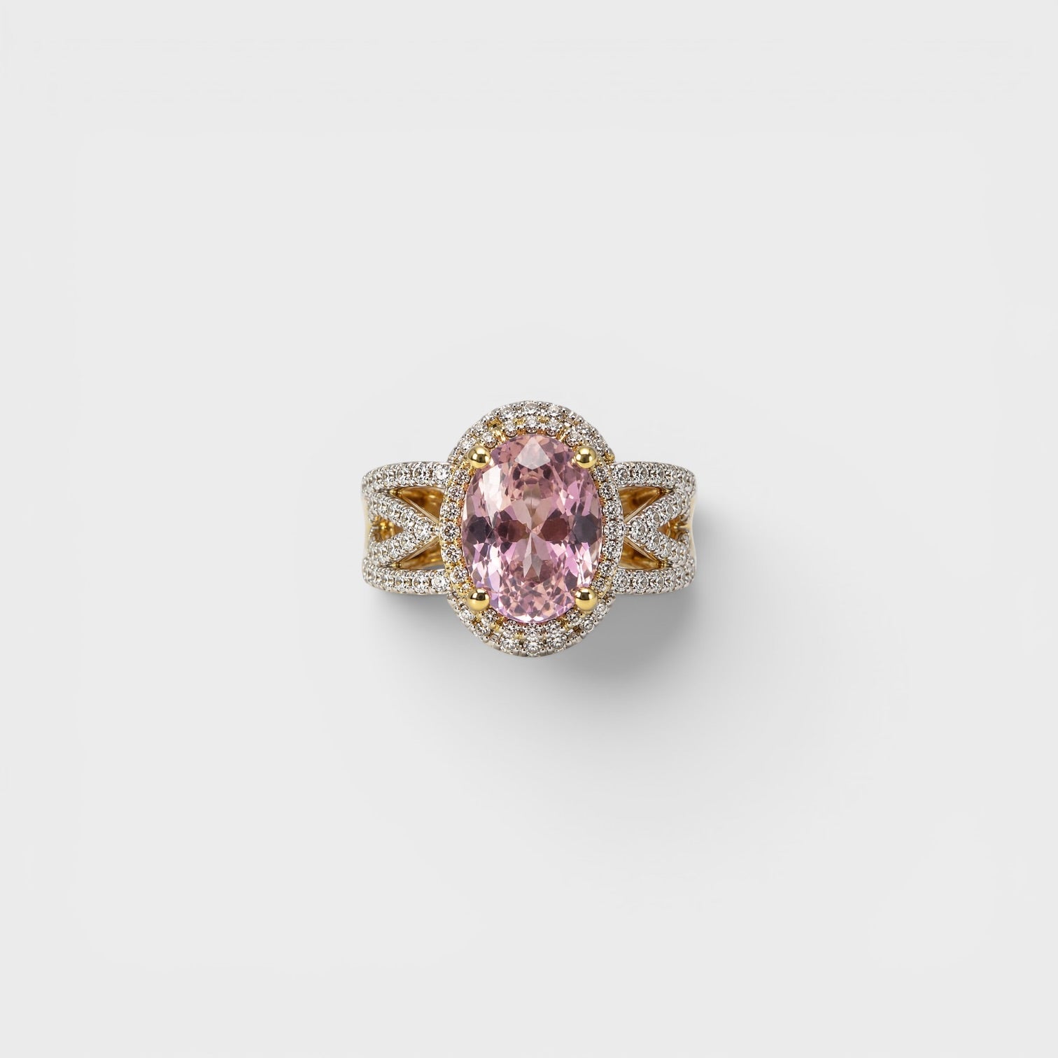 Blush Oval Halo Ring