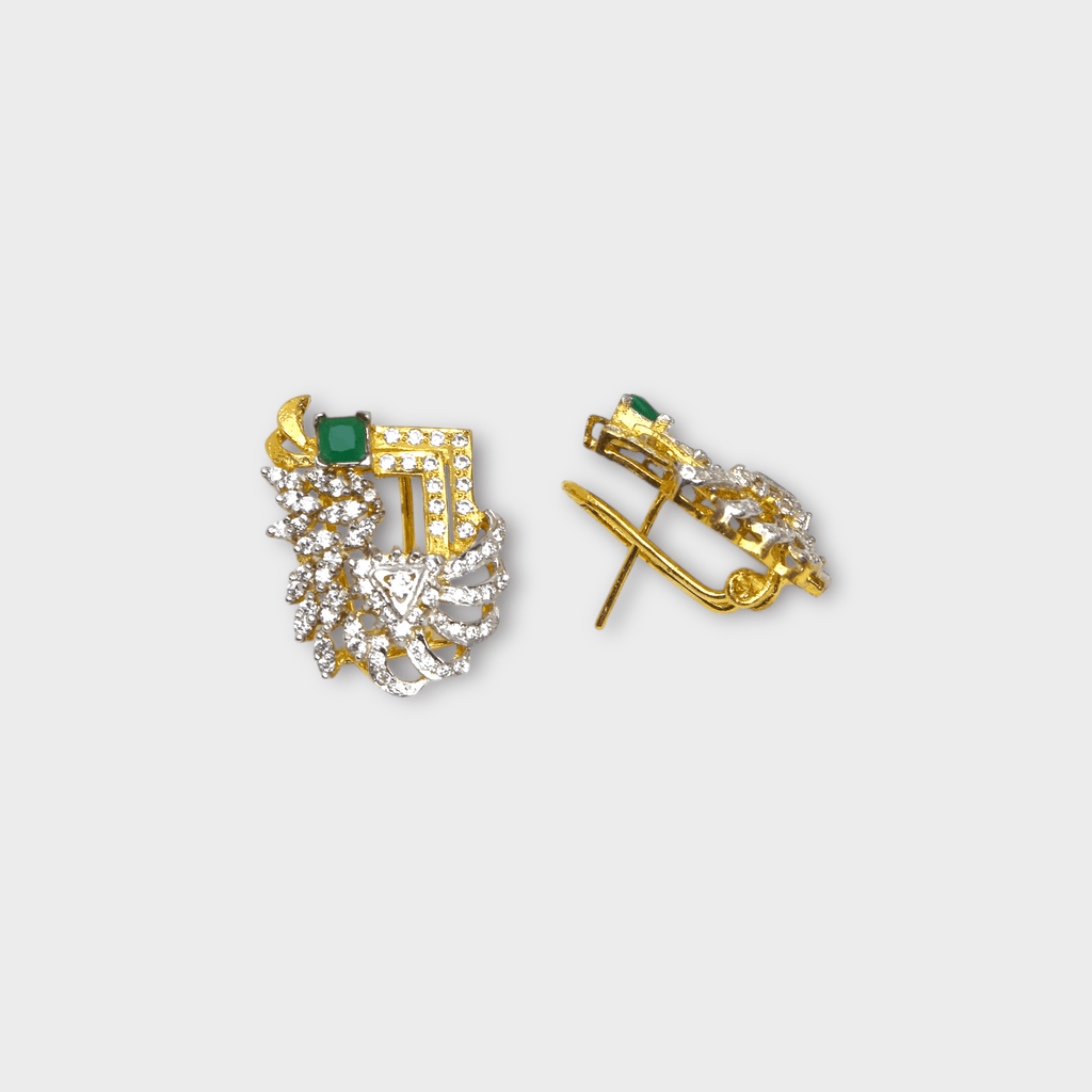 Emerald Serpent Studs - Monis Anas Jewellers