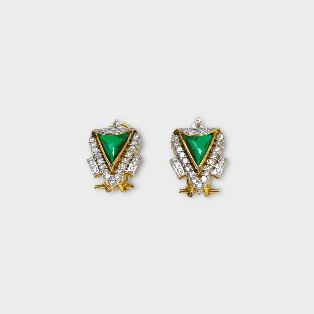Emerald Phoenix Studs - Monis Anas Jewellers
