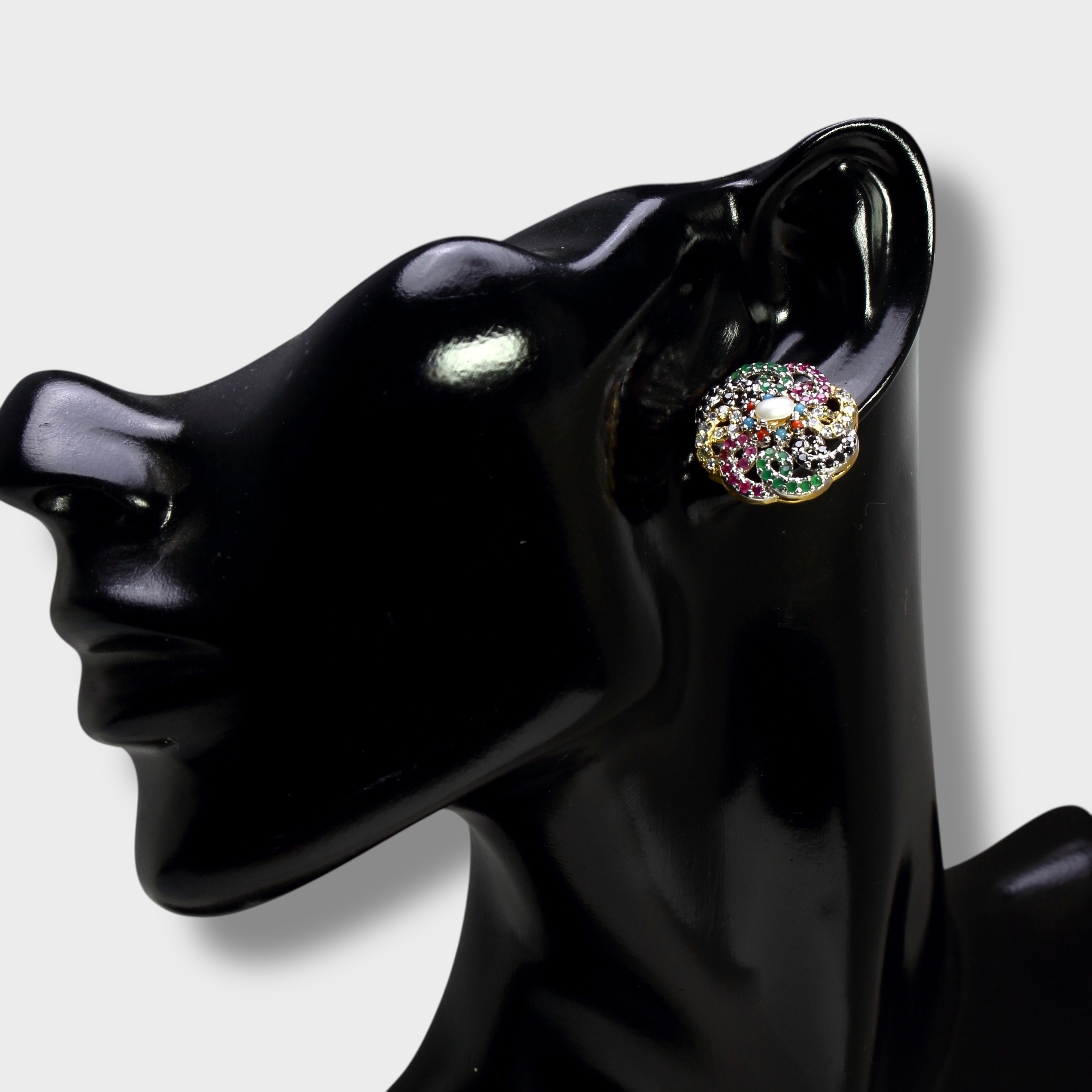 Rainbow Floral Pearl & Multicolor Gemstone Set