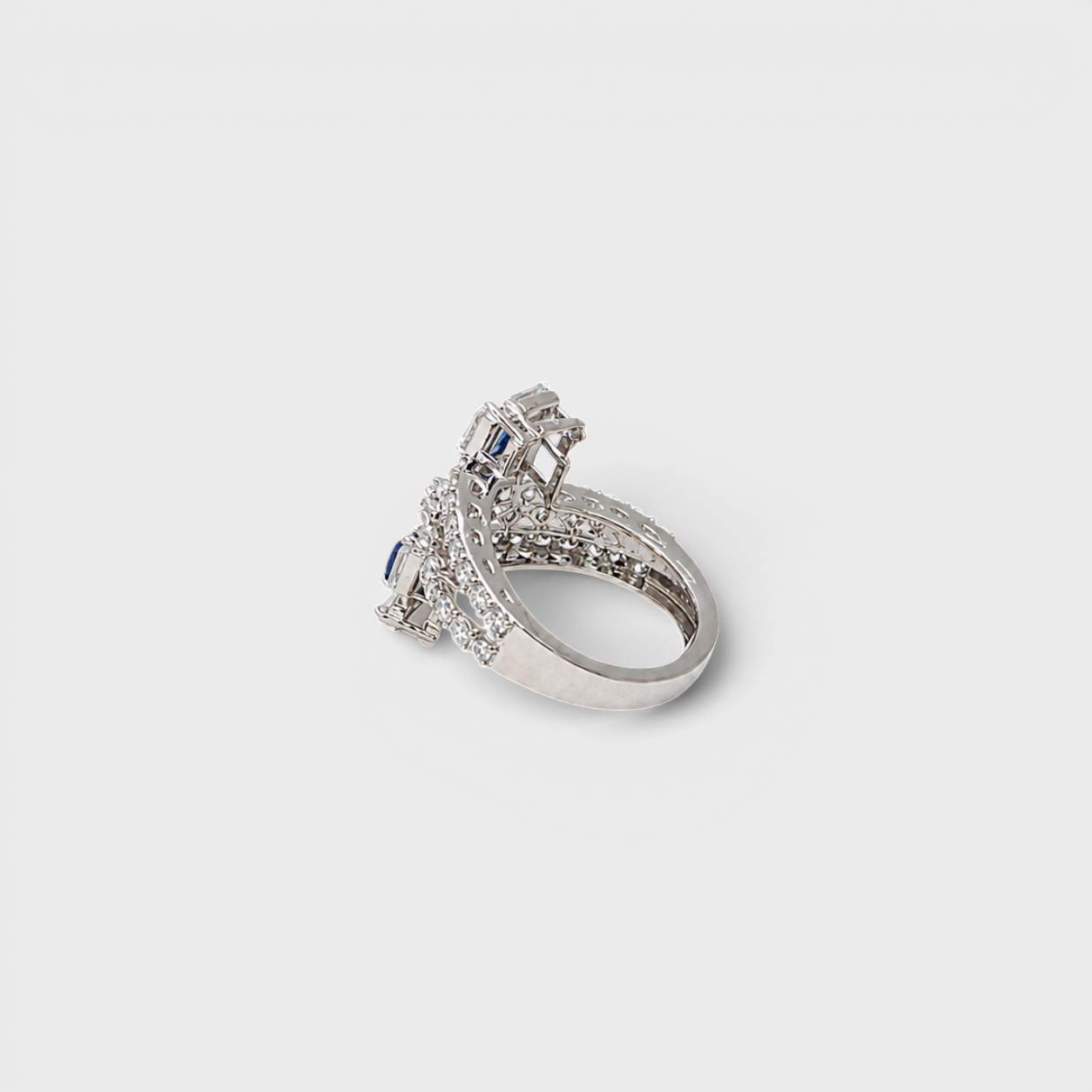 Sapphire Deco Bypass Ring
