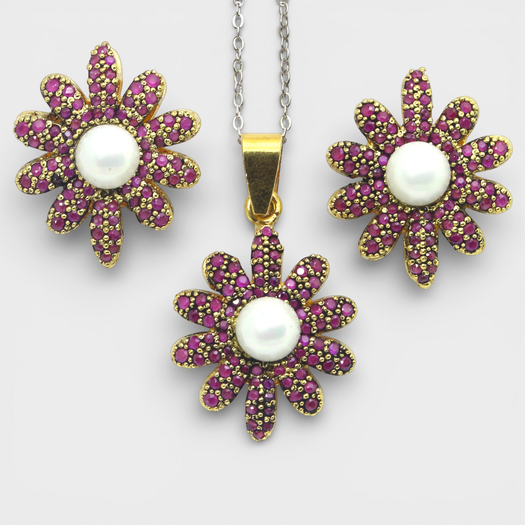 Ruby Pearl Daisy Set