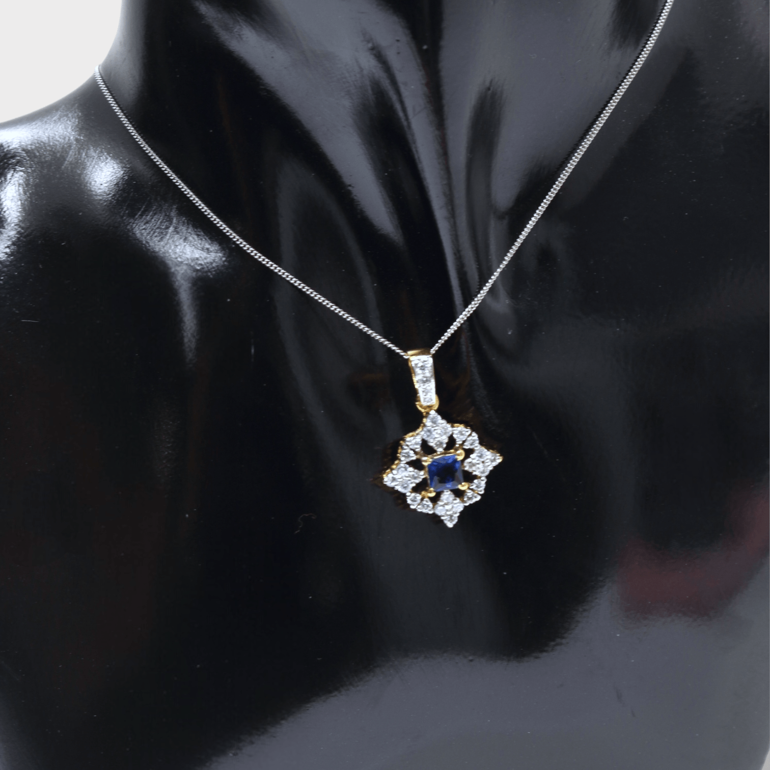 Royal Sapphire Blossom Locket Suite - Monis Anas Jewellers