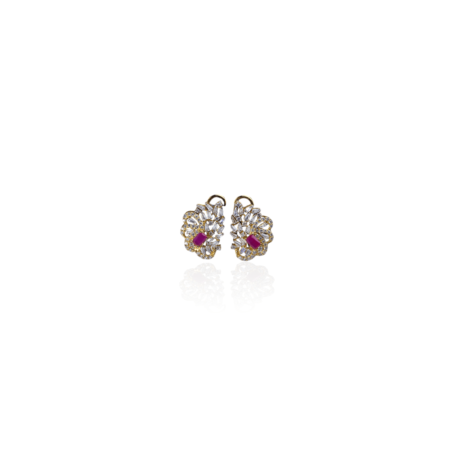 Royal Ruby Blossom Studs - Monis Anas Jewellers
