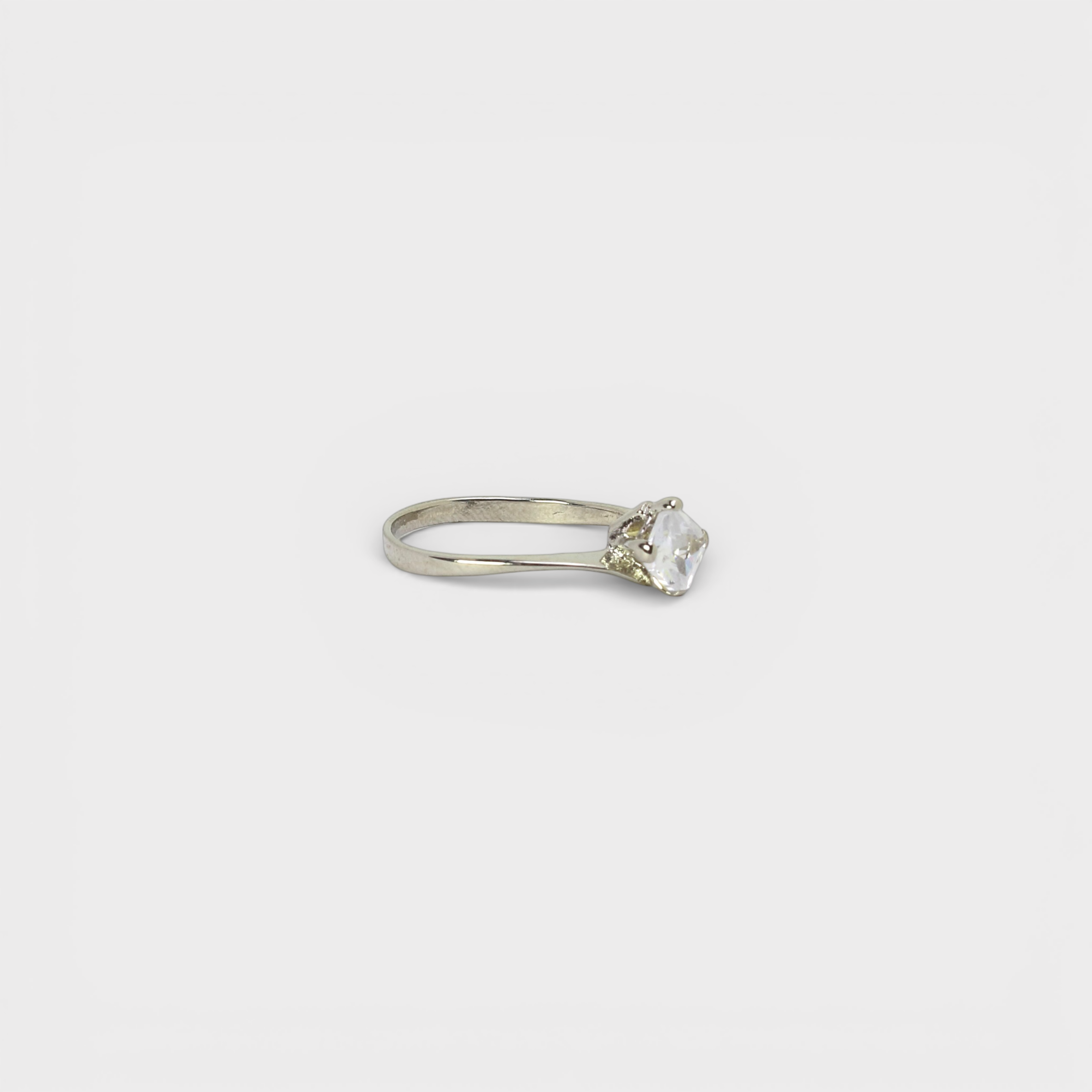 Princess-Cut CZ Solitaire Ring
