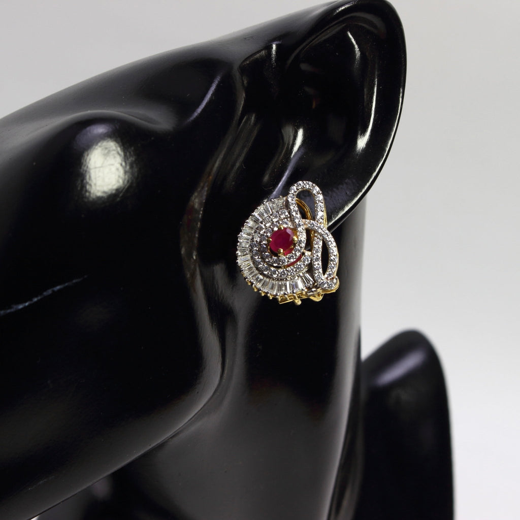 Ruby Vortex Studs - Monis Anas Jewellers