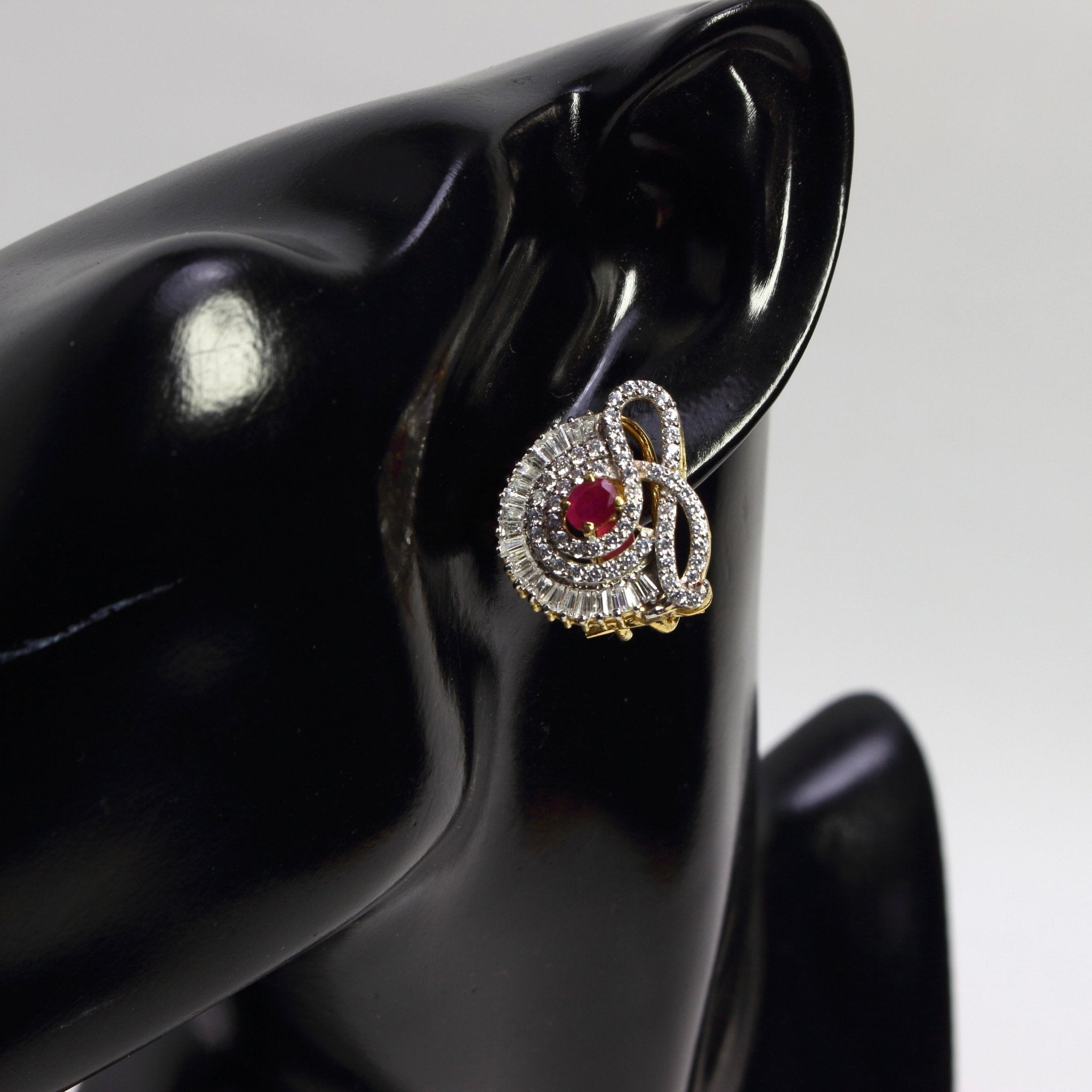 Ruby Vortex Studs - Monis Anas Jewellers