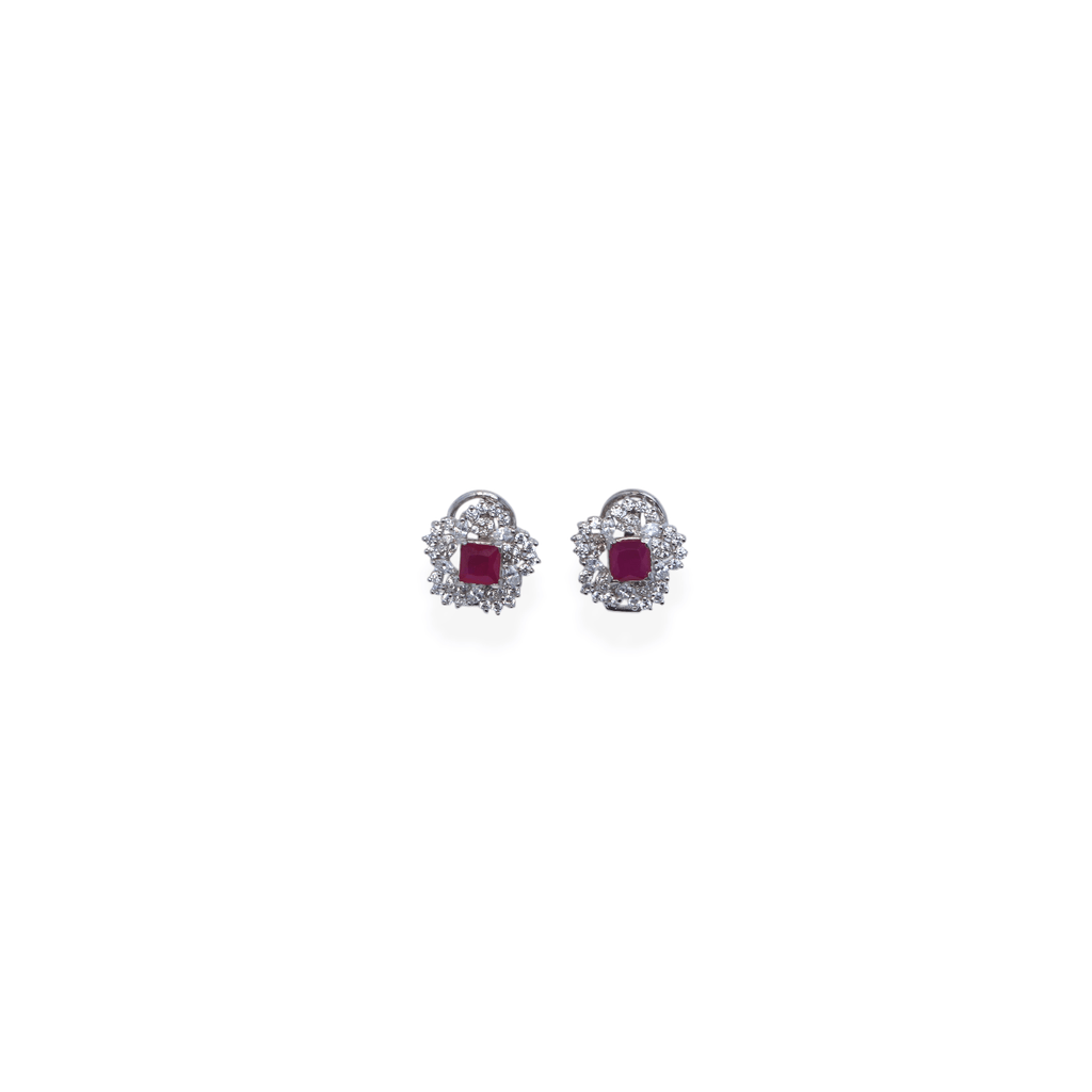 Royal Ruby Starburst Studs - Monis Anas Jewellers