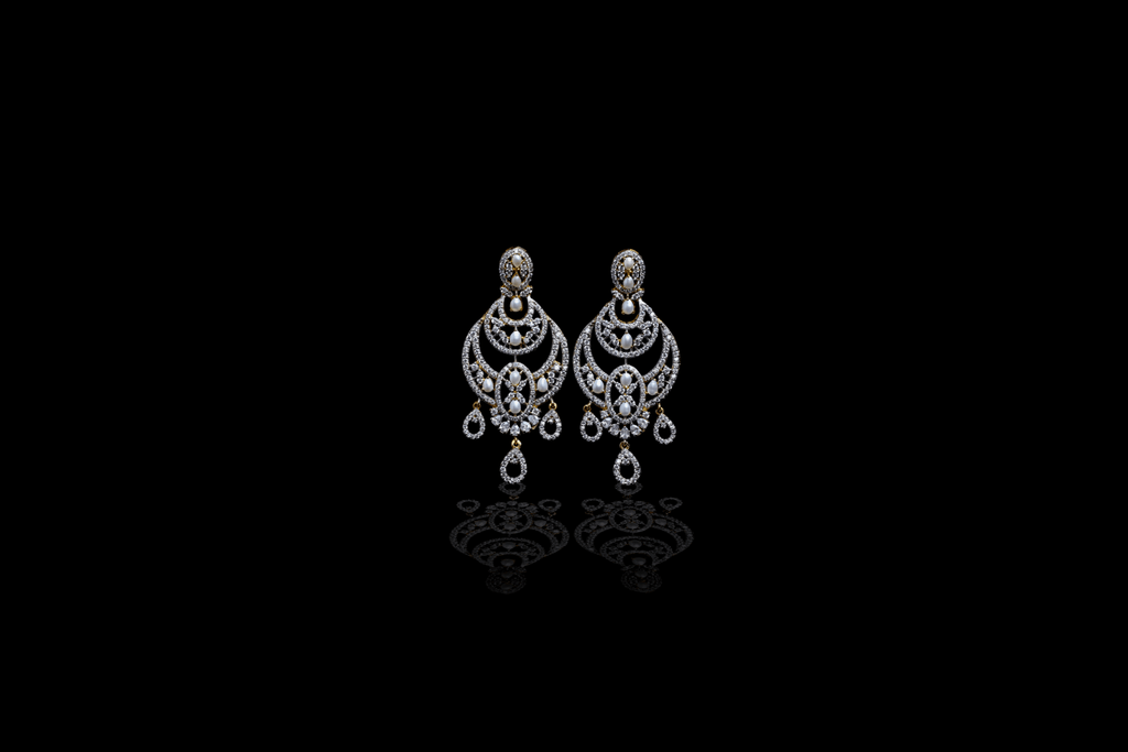 Opulent Pearl Cascade Chandelier Earrings - Monis Anas Jewellers