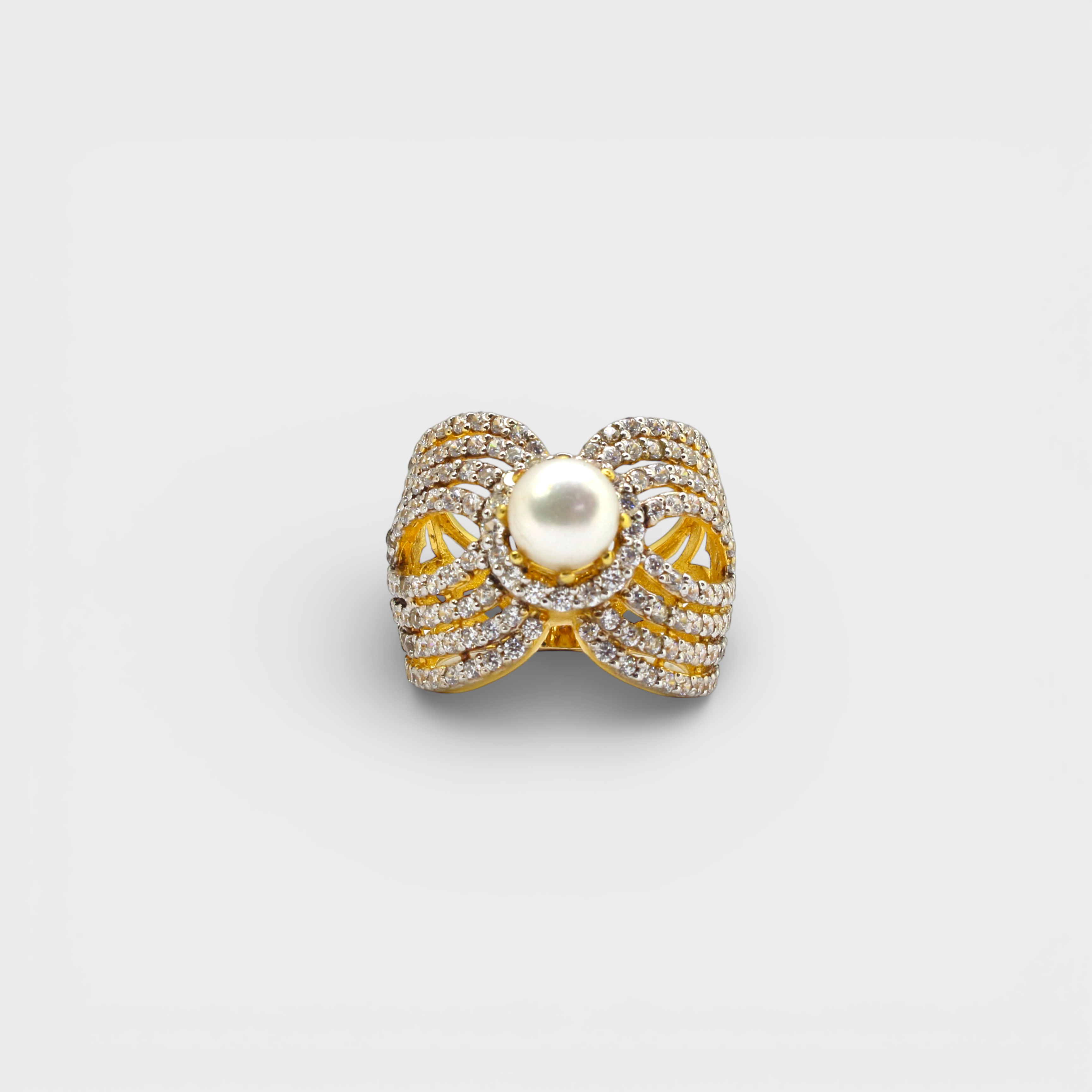 Pearl Bow Statement Ring