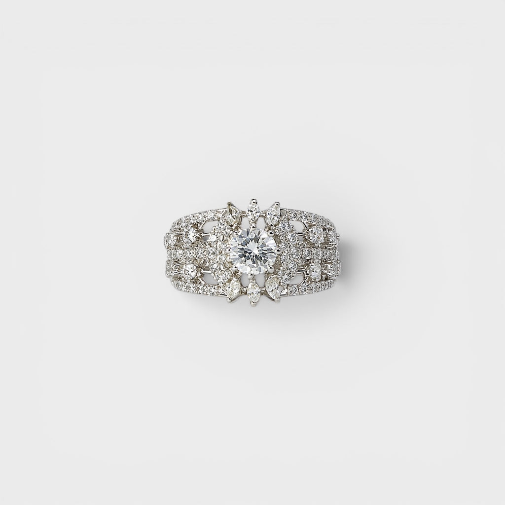Crystal Starburst Wide Ring