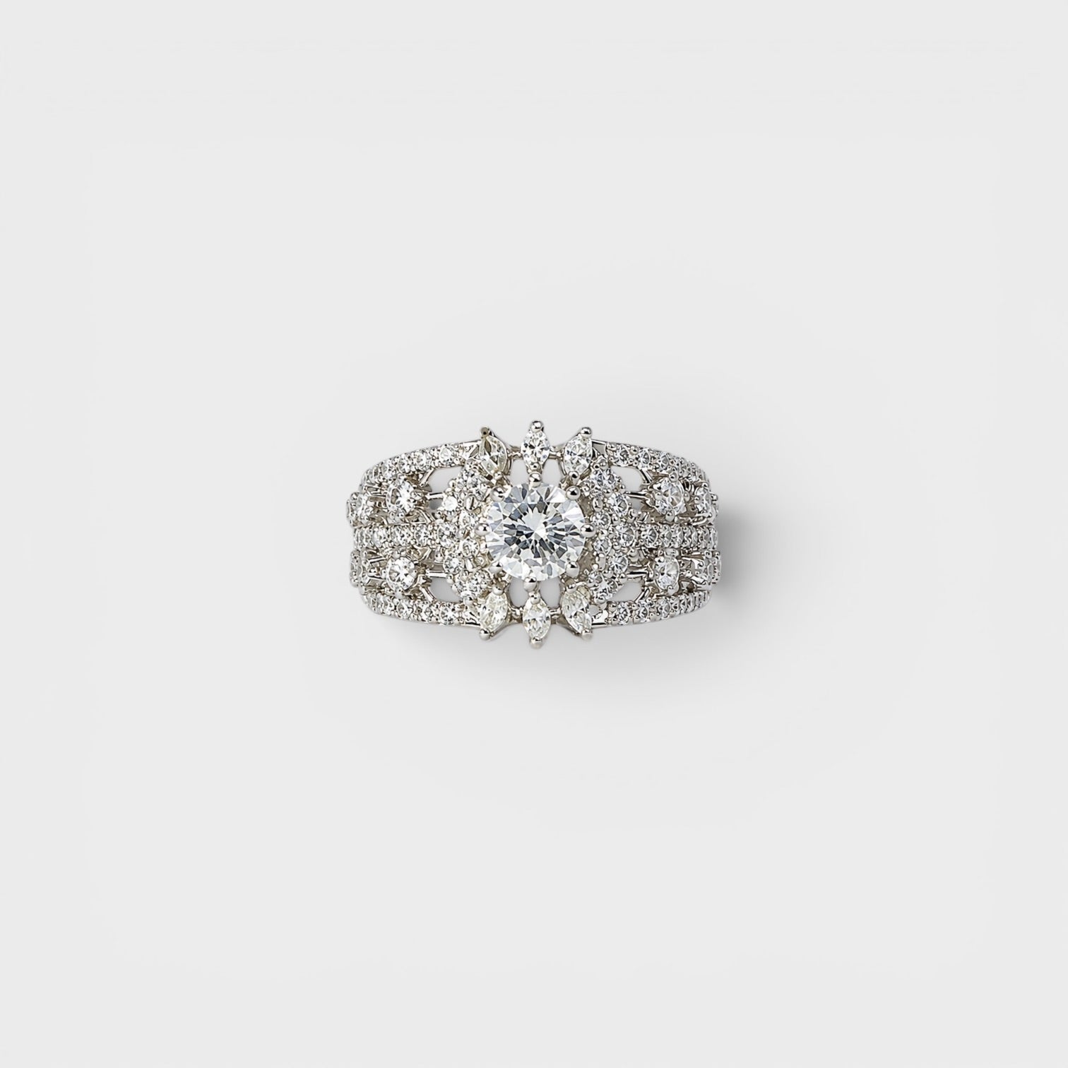 Crystal Starburst Wide Ring