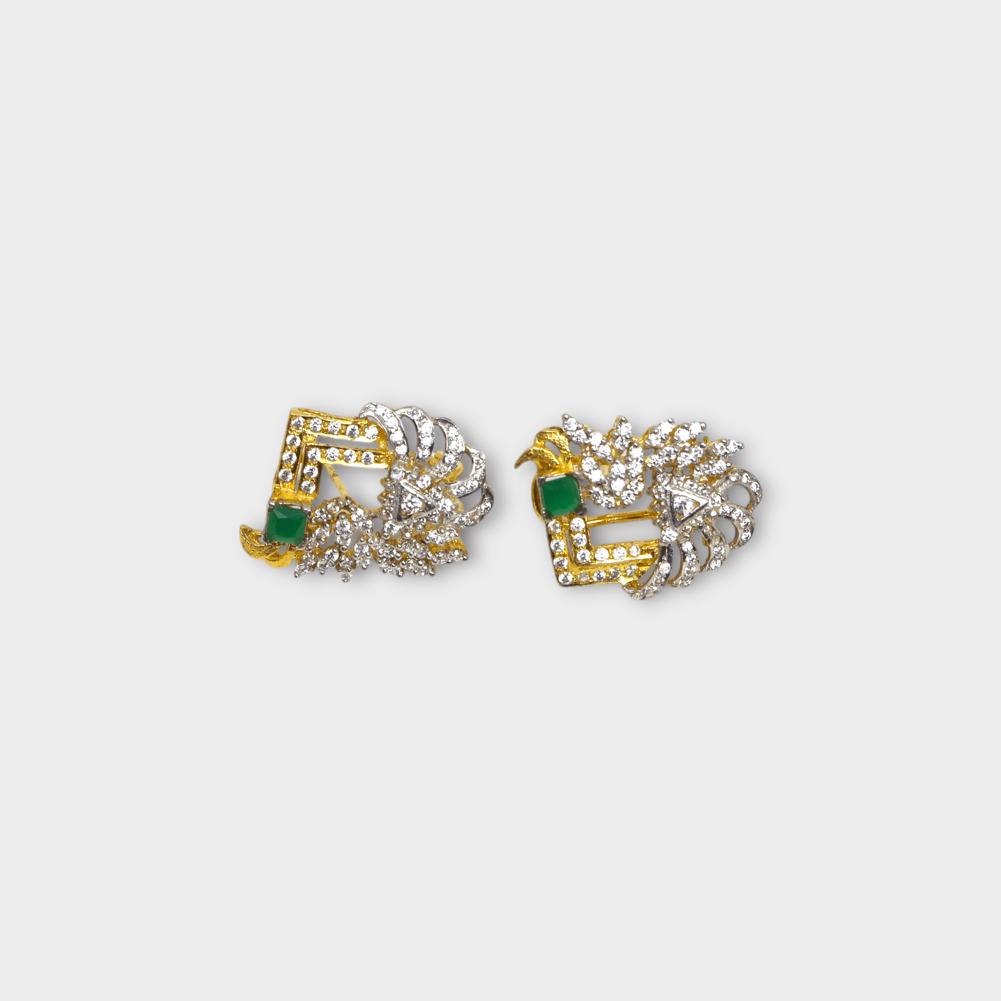 Emerald Serpent Studs - Monis Anas Jewellers