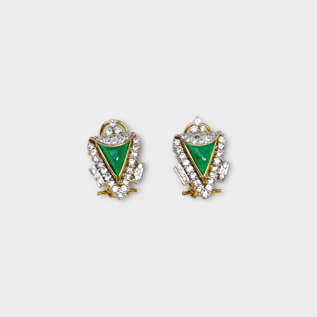 Emerald Phoenix Studs - Monis Anas Jewellers