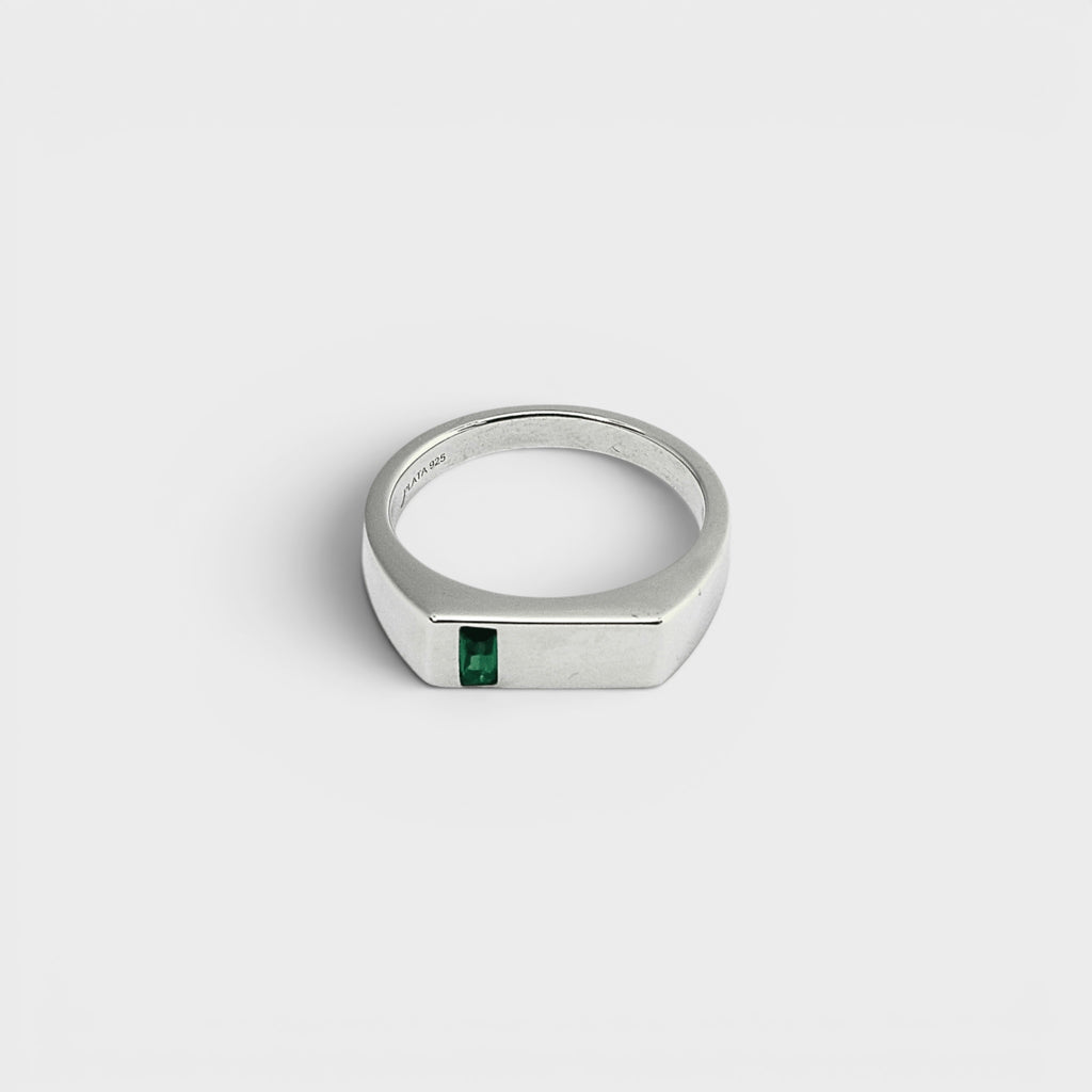 Silver Emerald Ring