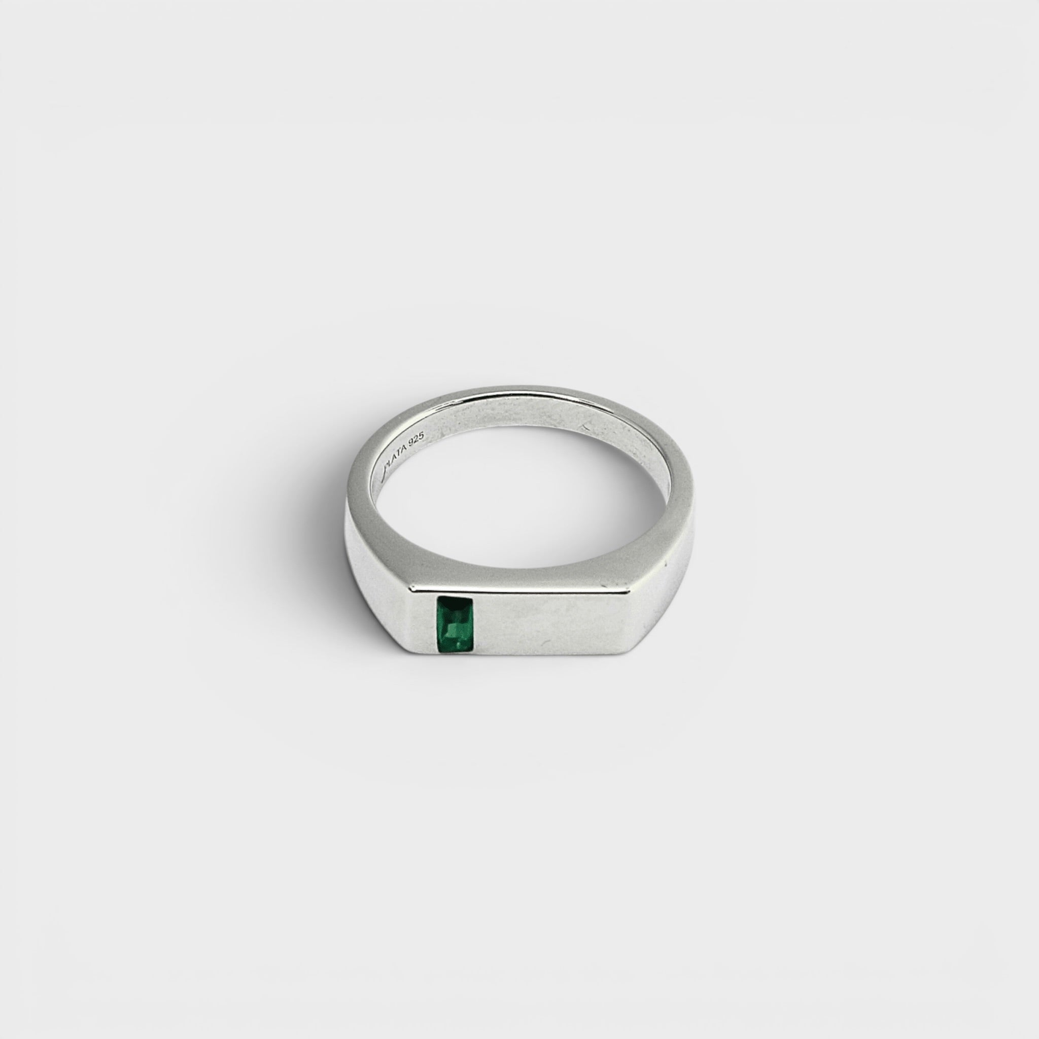 Silver Emerald Ring
