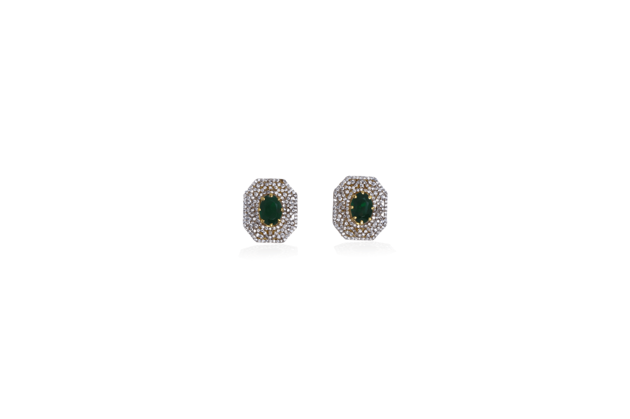 Regal Emerald Halo Set - Monis Anas Jewellers