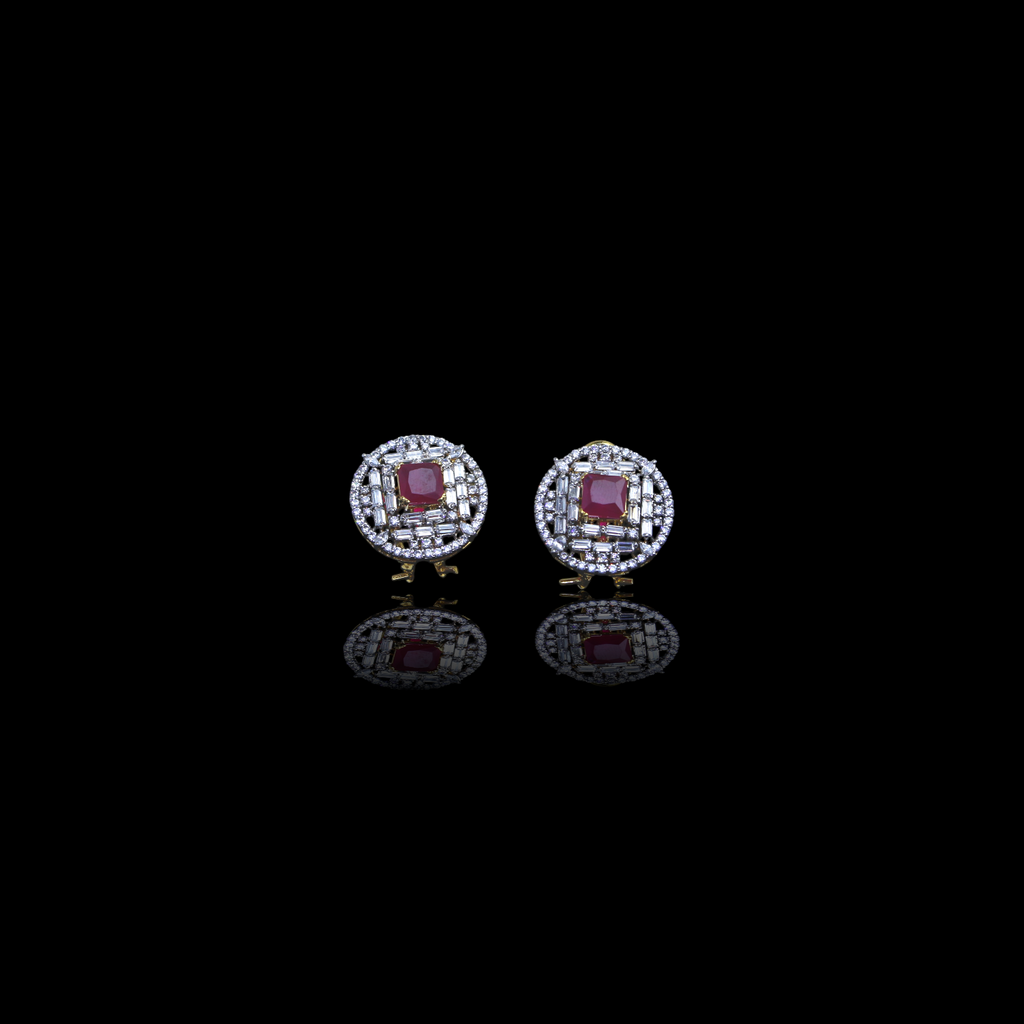 Regal Ruby Halo Studs