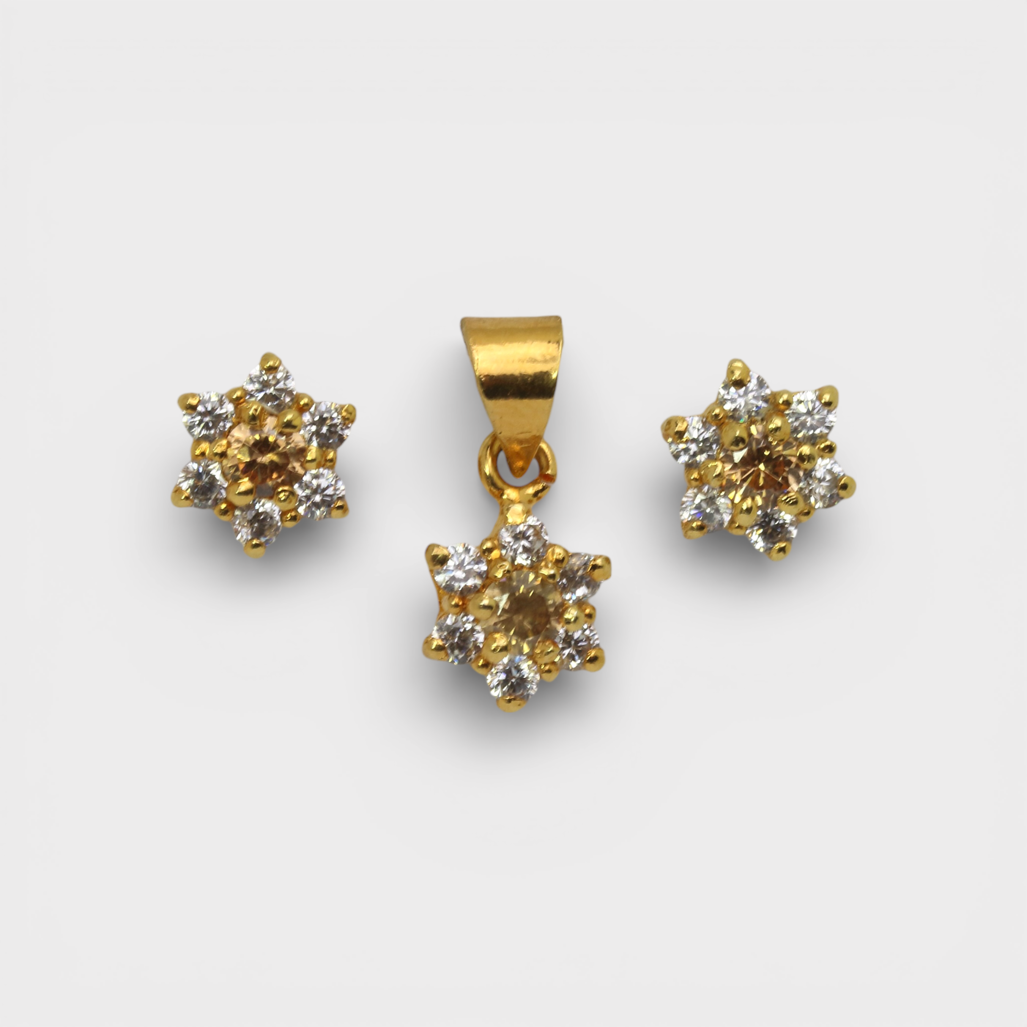 Champagne Zircon Starburst Set