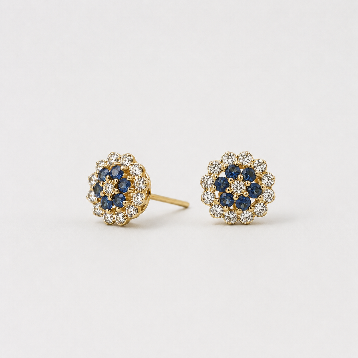 Sunlit Petal Studs (Sapphire)