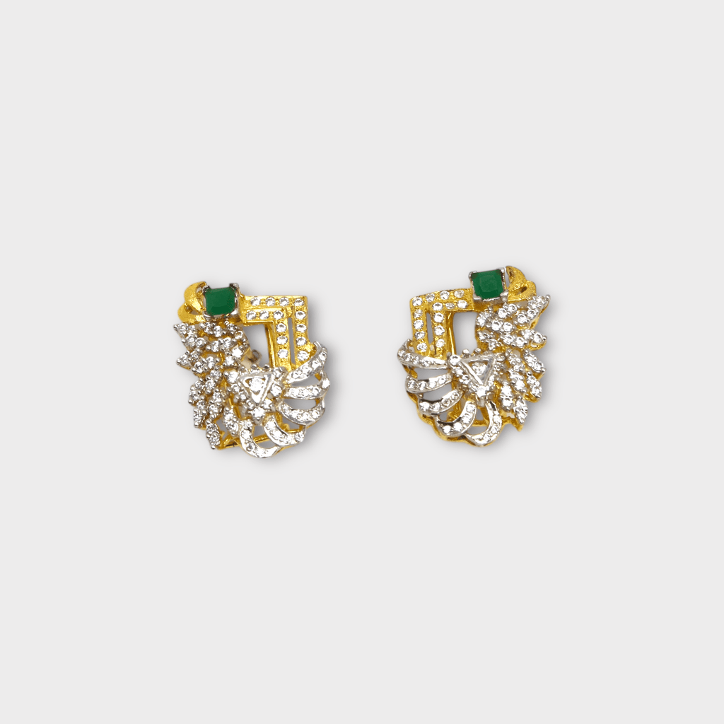 Emerald Serpent Studs - Monis Anas Jewellers