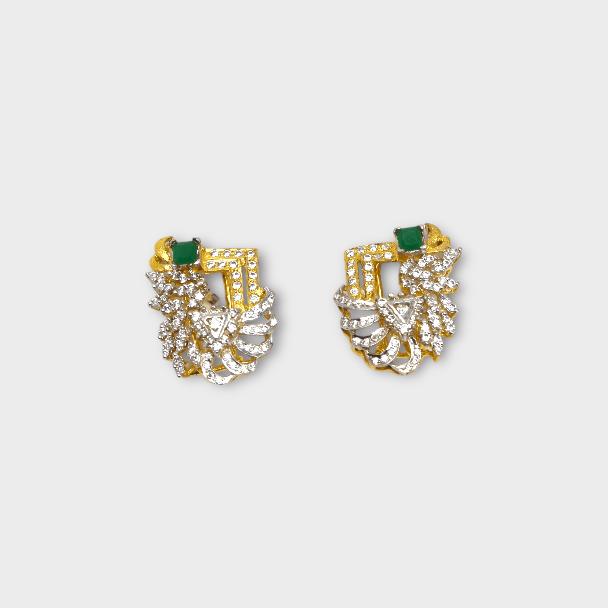 Emerald Serpent Studs - Monis Anas Jewellers