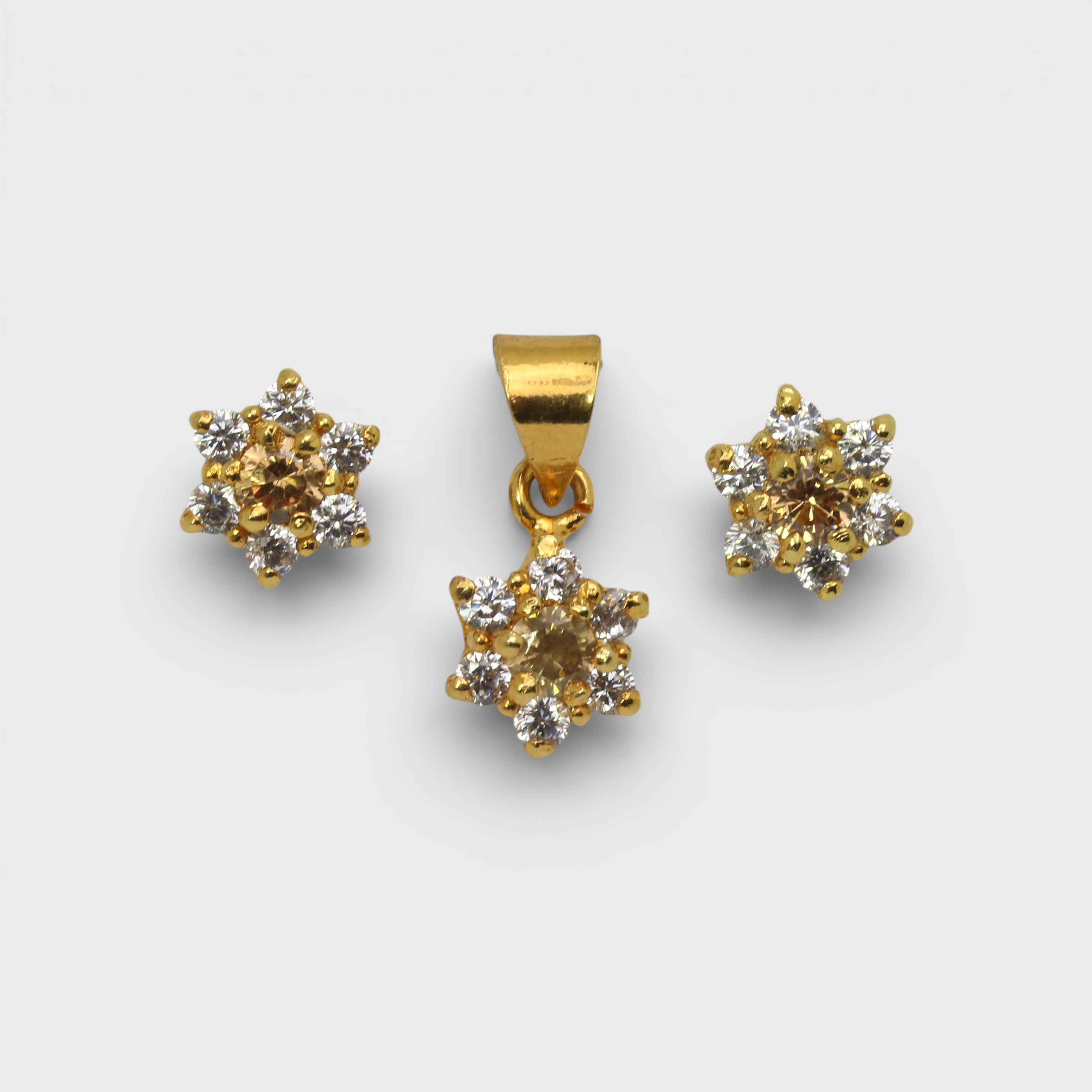 Champagne Zircon Starburst Set