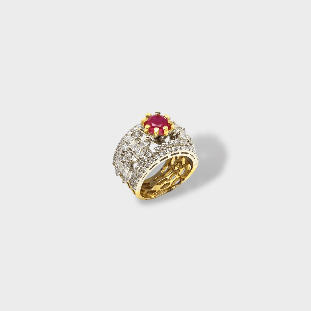 Ruby Coronet Ring - Monis Anas Jewellers