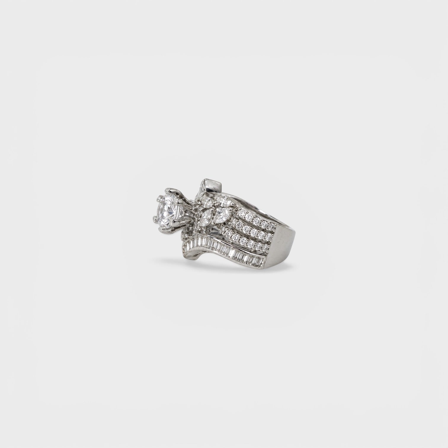 Crystal Wave Cascade Ring