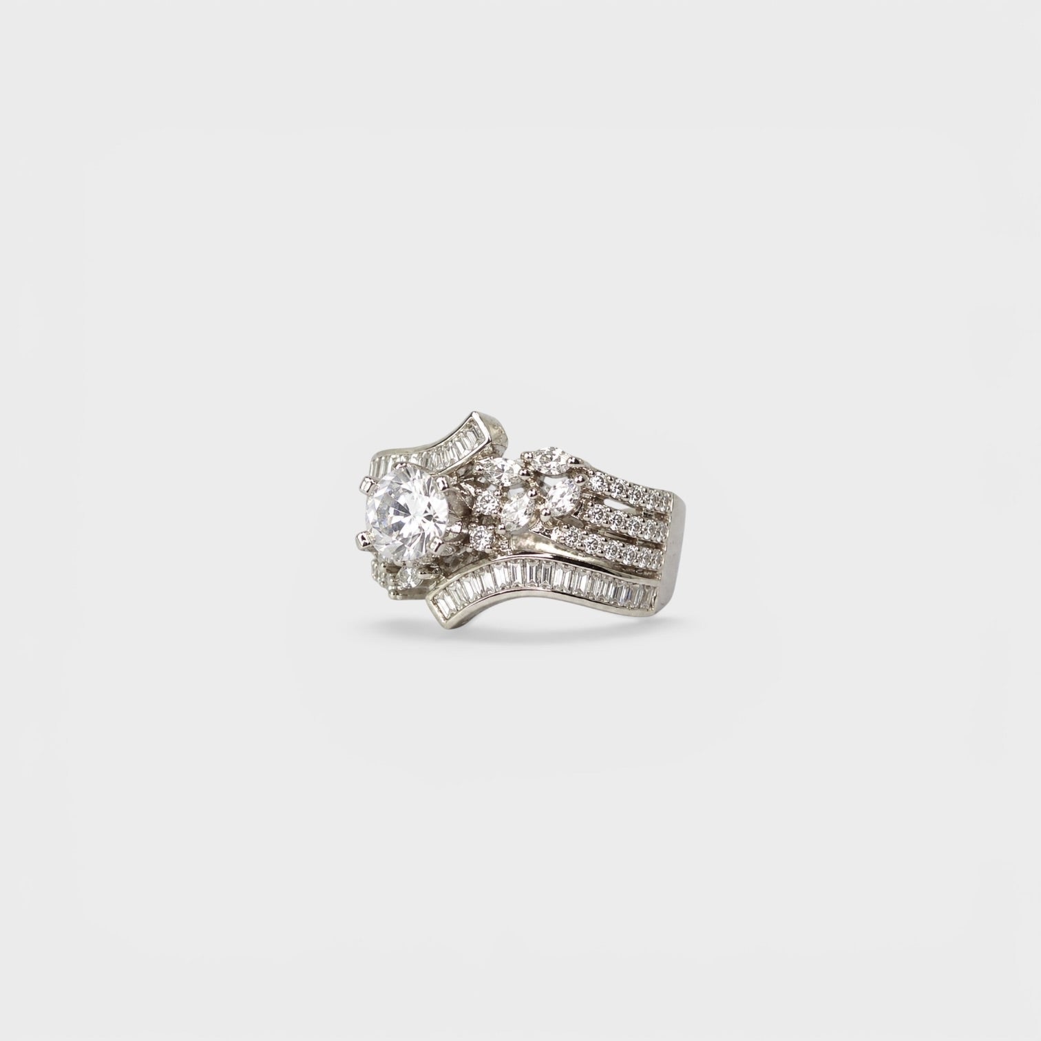 Crystal Wave Cascade Ring
