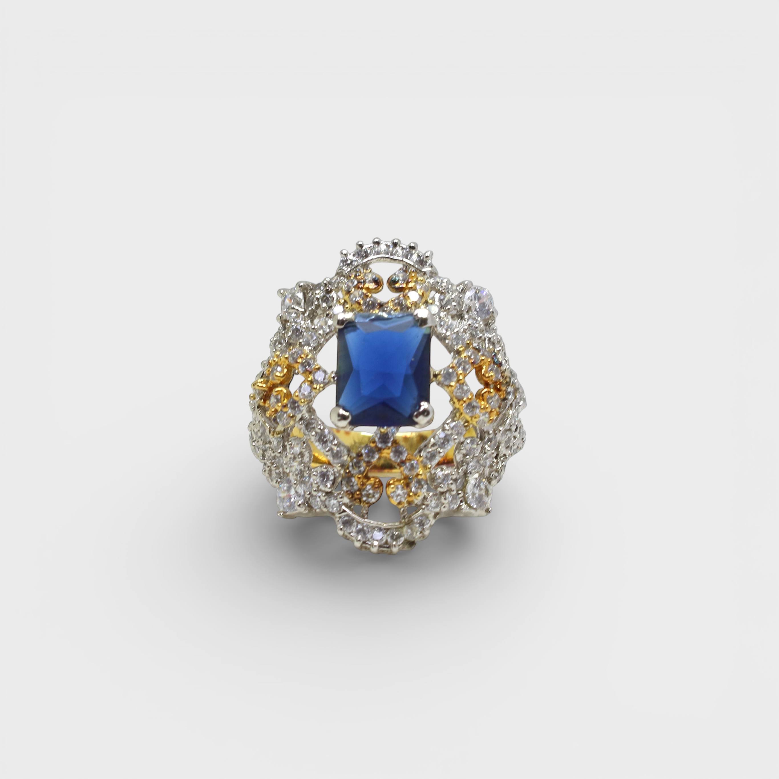 Sapphire Fleur-de-Lis Halo Ring