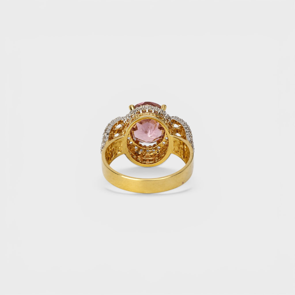 Blush Oval Halo Ring