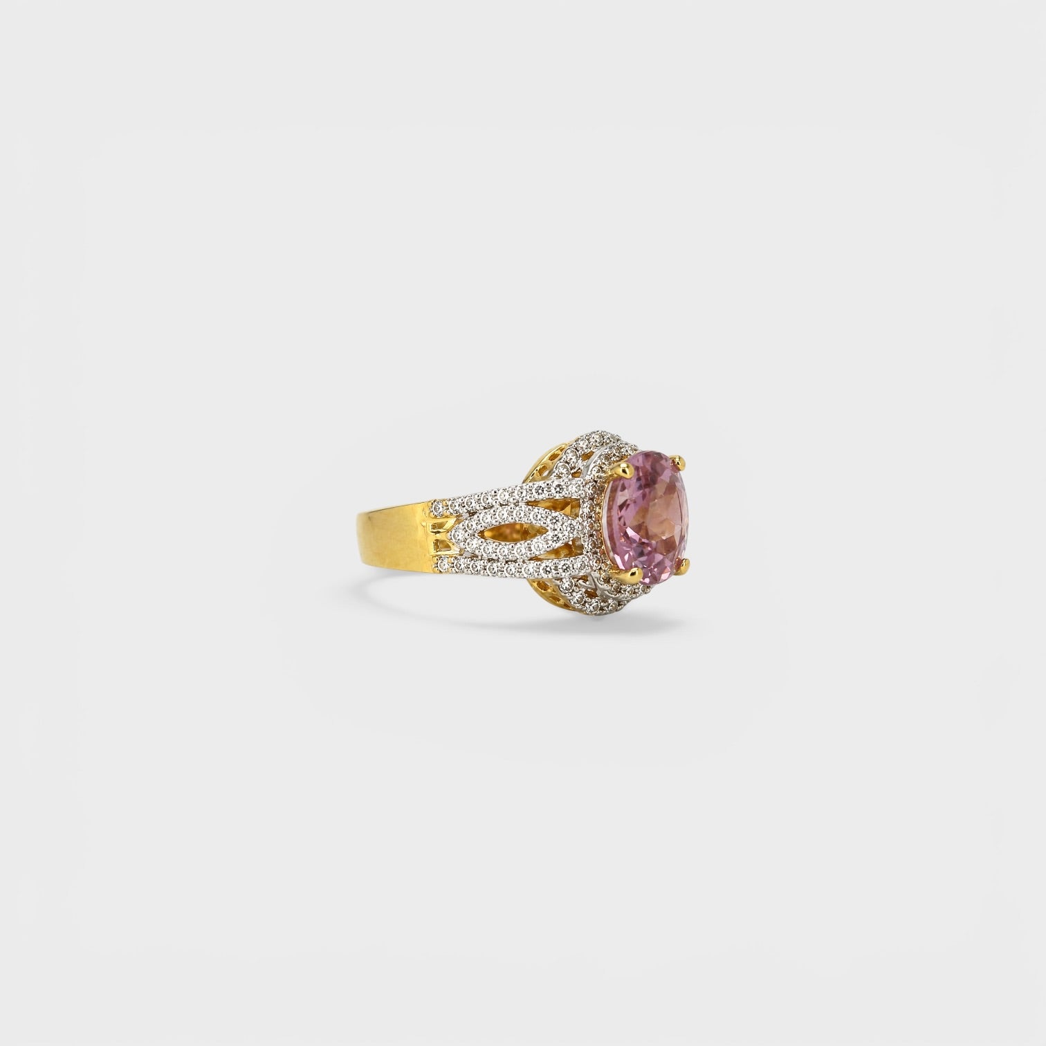 Blush Oval Halo Ring