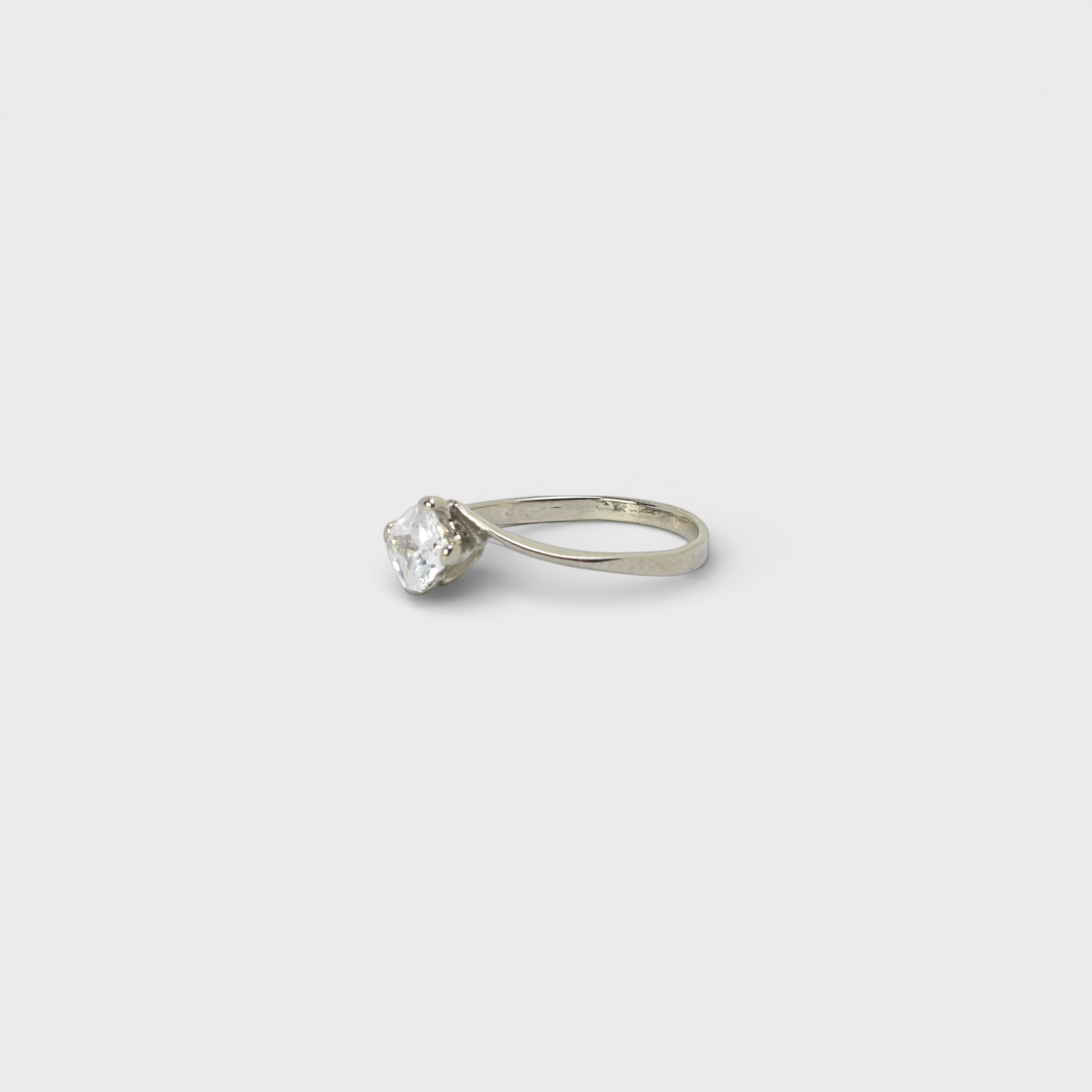 Princess-Cut CZ Solitaire Ring